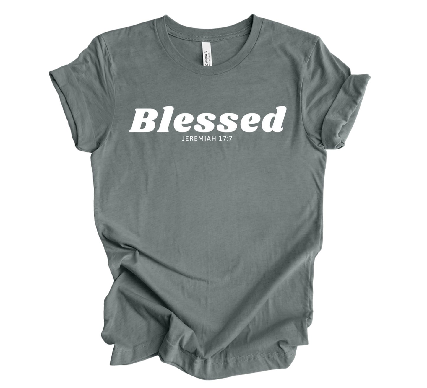 Faith-inspired Tee- "Blessed-Jeremiah 17:7"