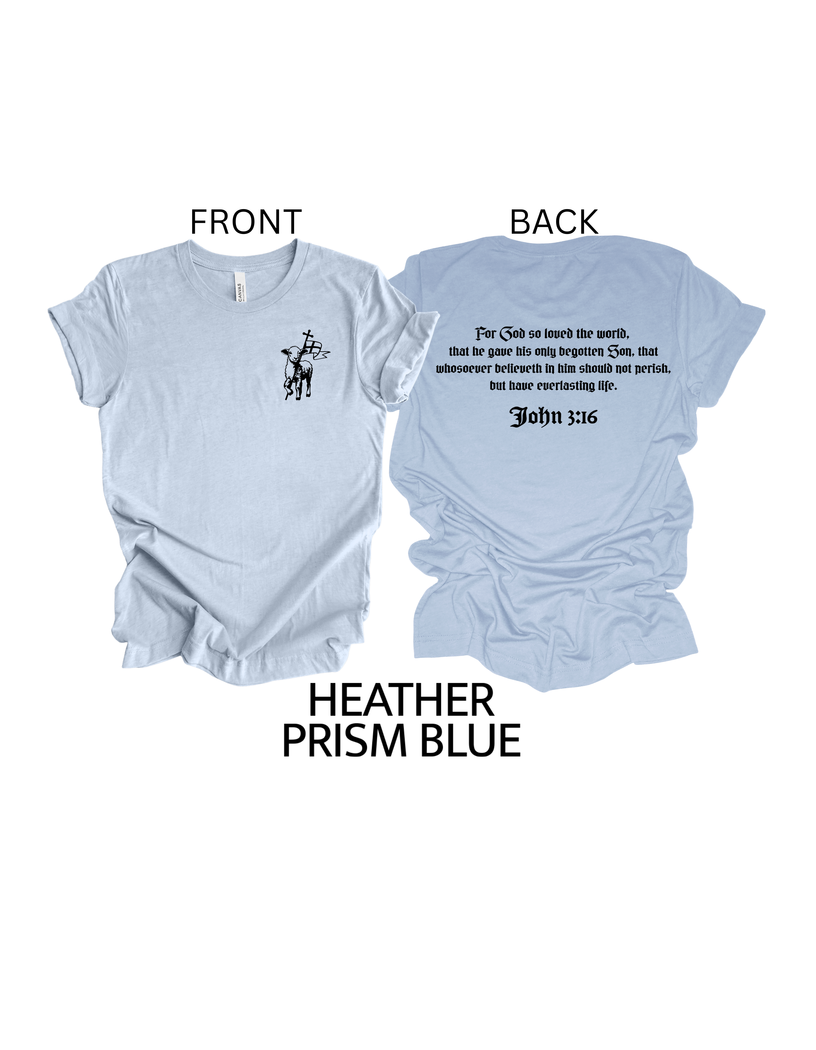 Faith-inspired Tee- "JOHN 3:16-lamb and flag"