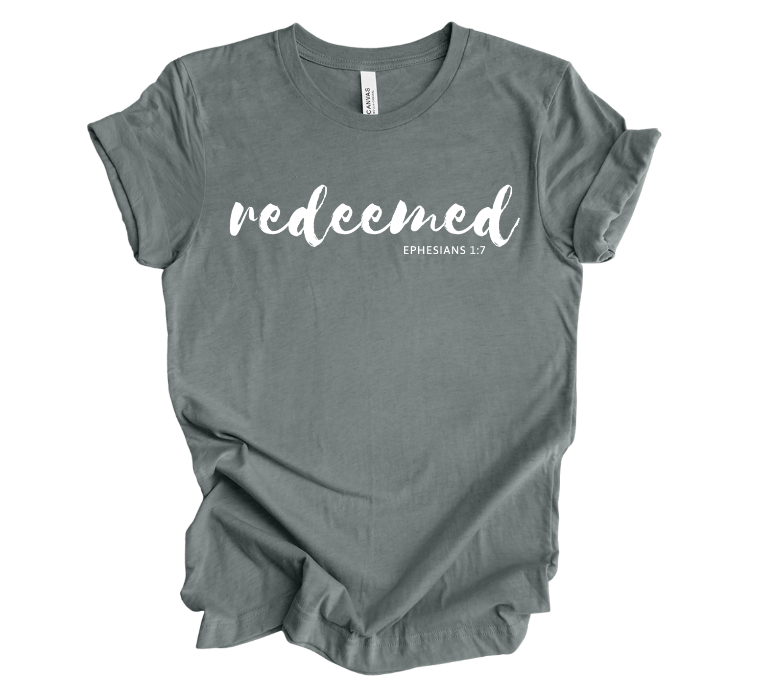 Faith-inspired Tee- "Redeemed-Ephesians 1:7"