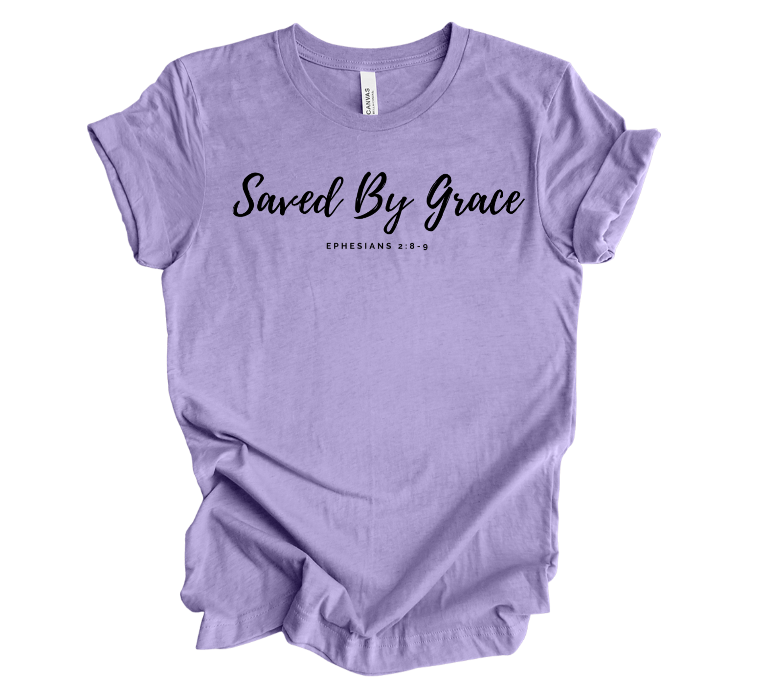 Faith-inspired Tee- "Saved by Grace-Eph.2:8-9"