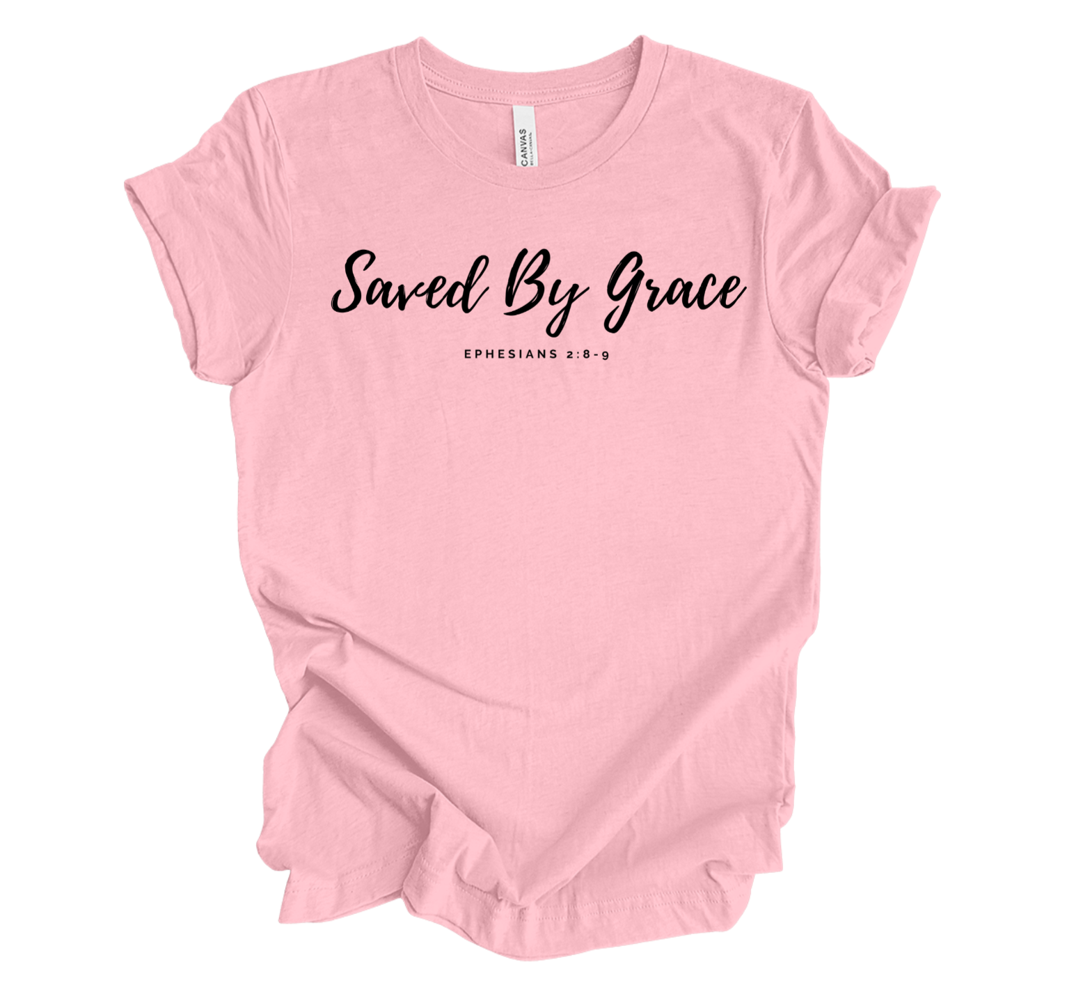 Faith-inspired Tee- "Saved by Grace-Eph.2:8-9"