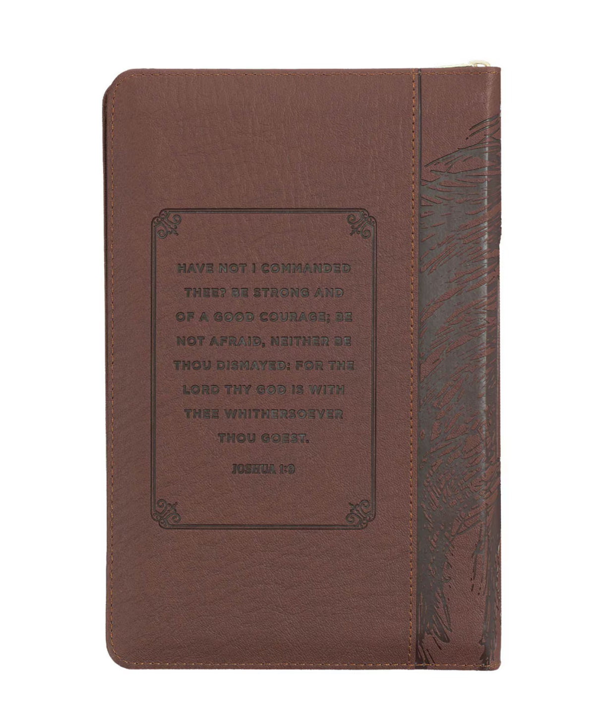 Bible-Walnut Brown Faux Leather King James Version Deluxe Gift Bible with Thumb Index and Zippered Closure