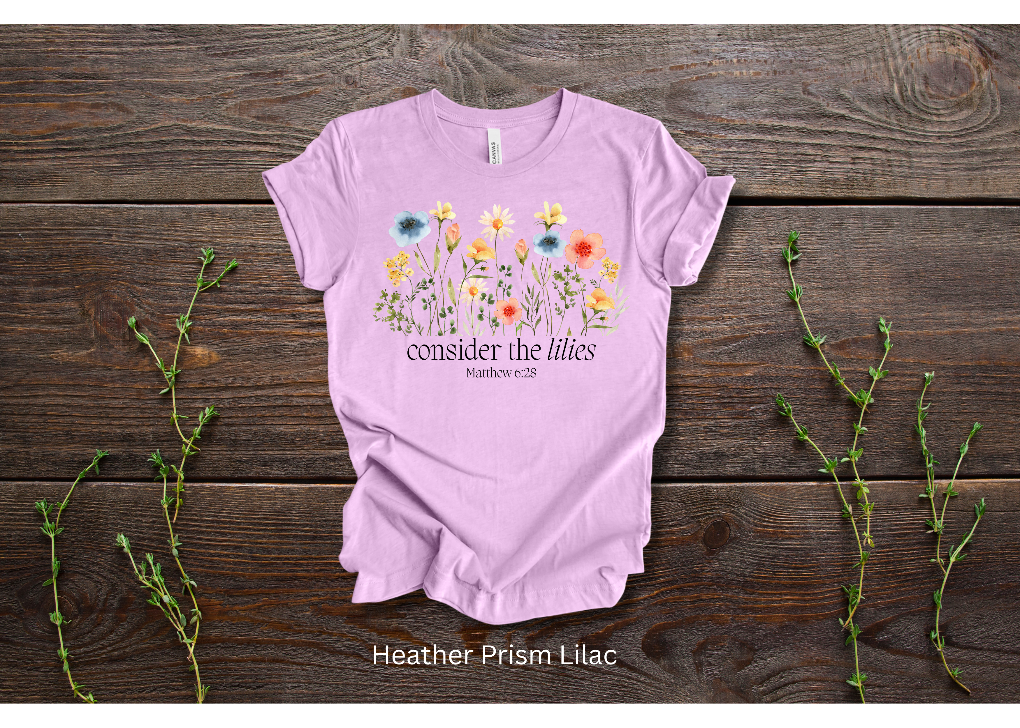 "Consider The Lilies" Crew T-shirt for ADULT/YOUTH