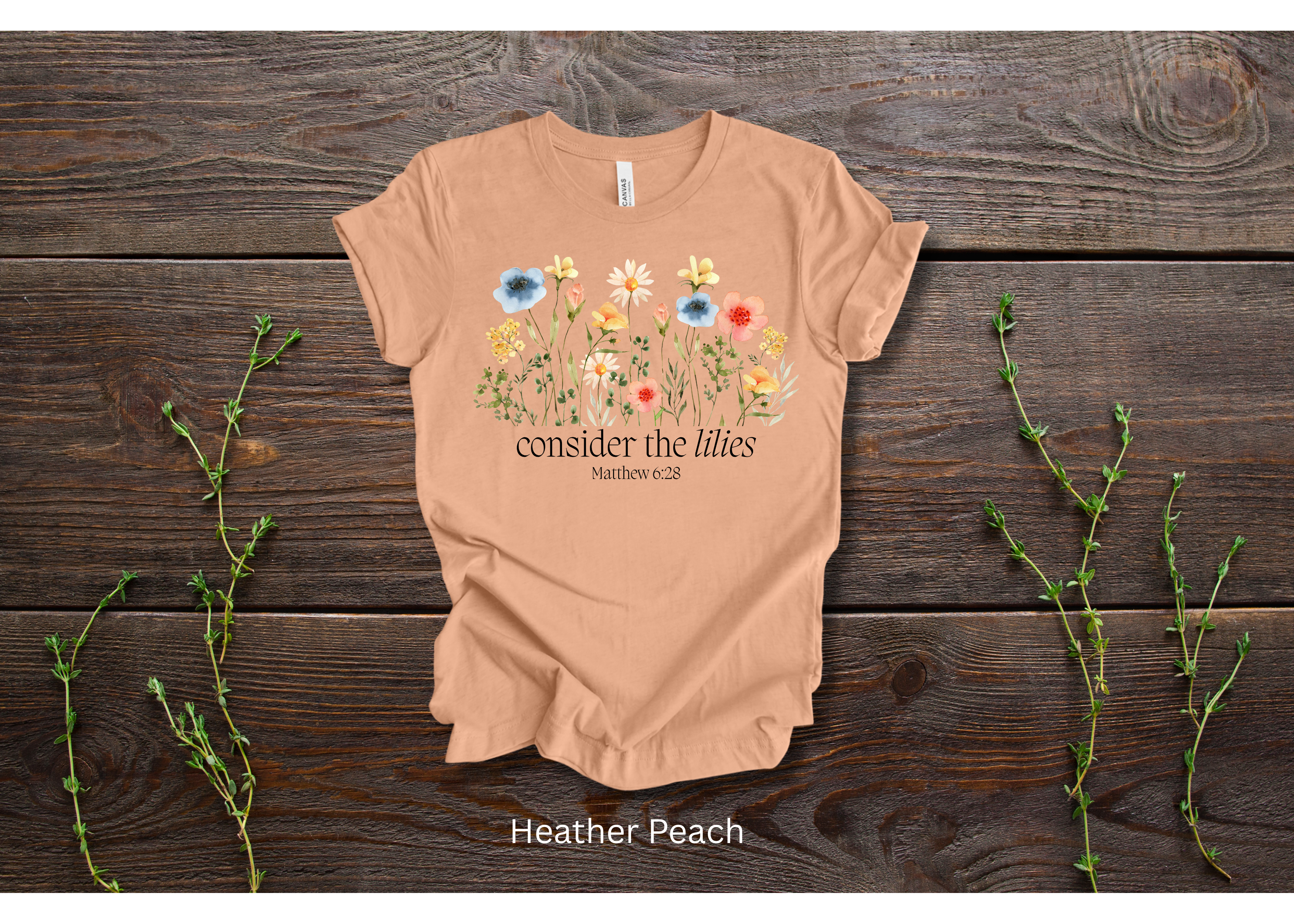 "Consider The Lilies" Crew T-shirt for ADULT/YOUTH