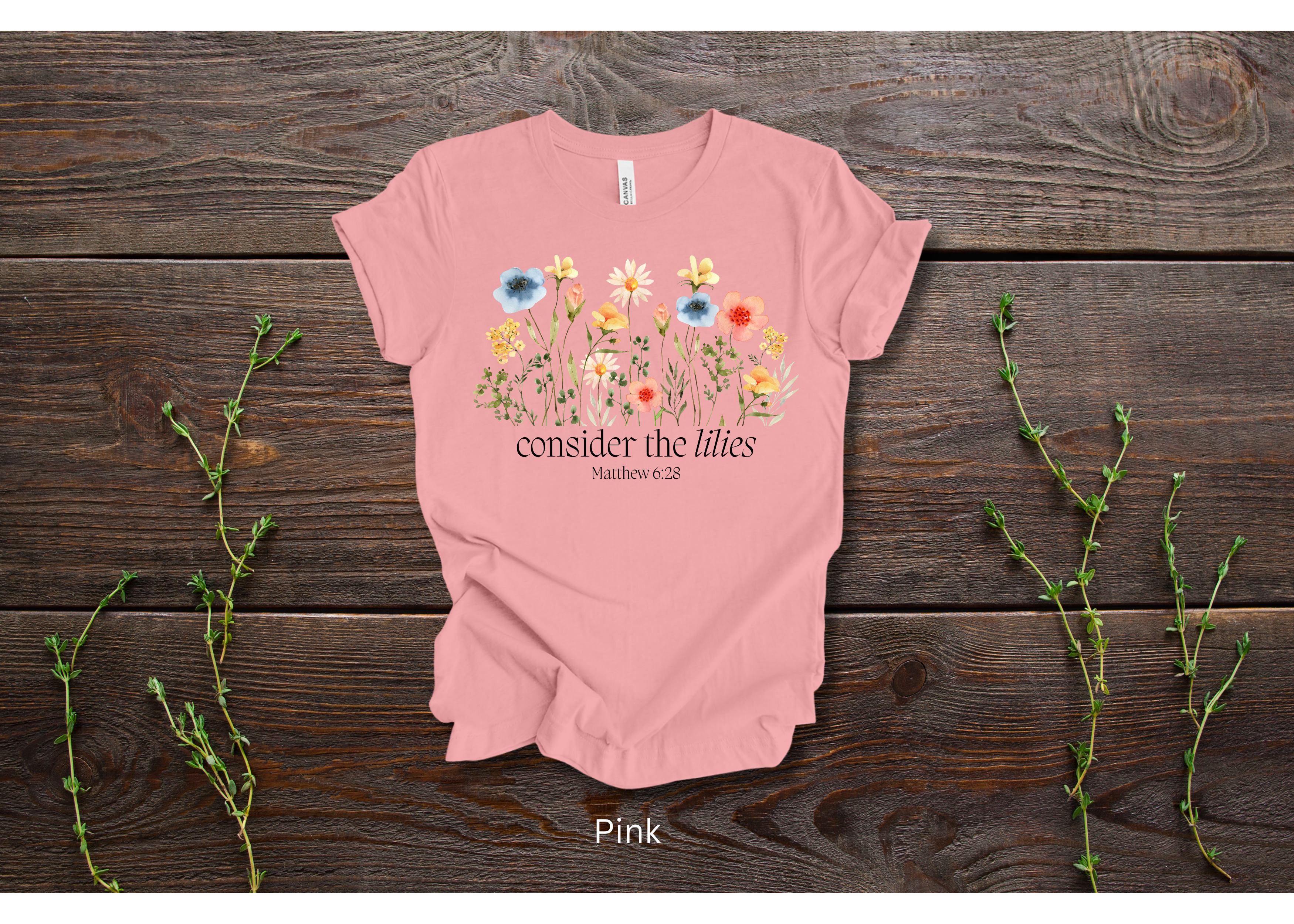 "Consider The Lilies" Crew T-shirt for ADULT/YOUTH