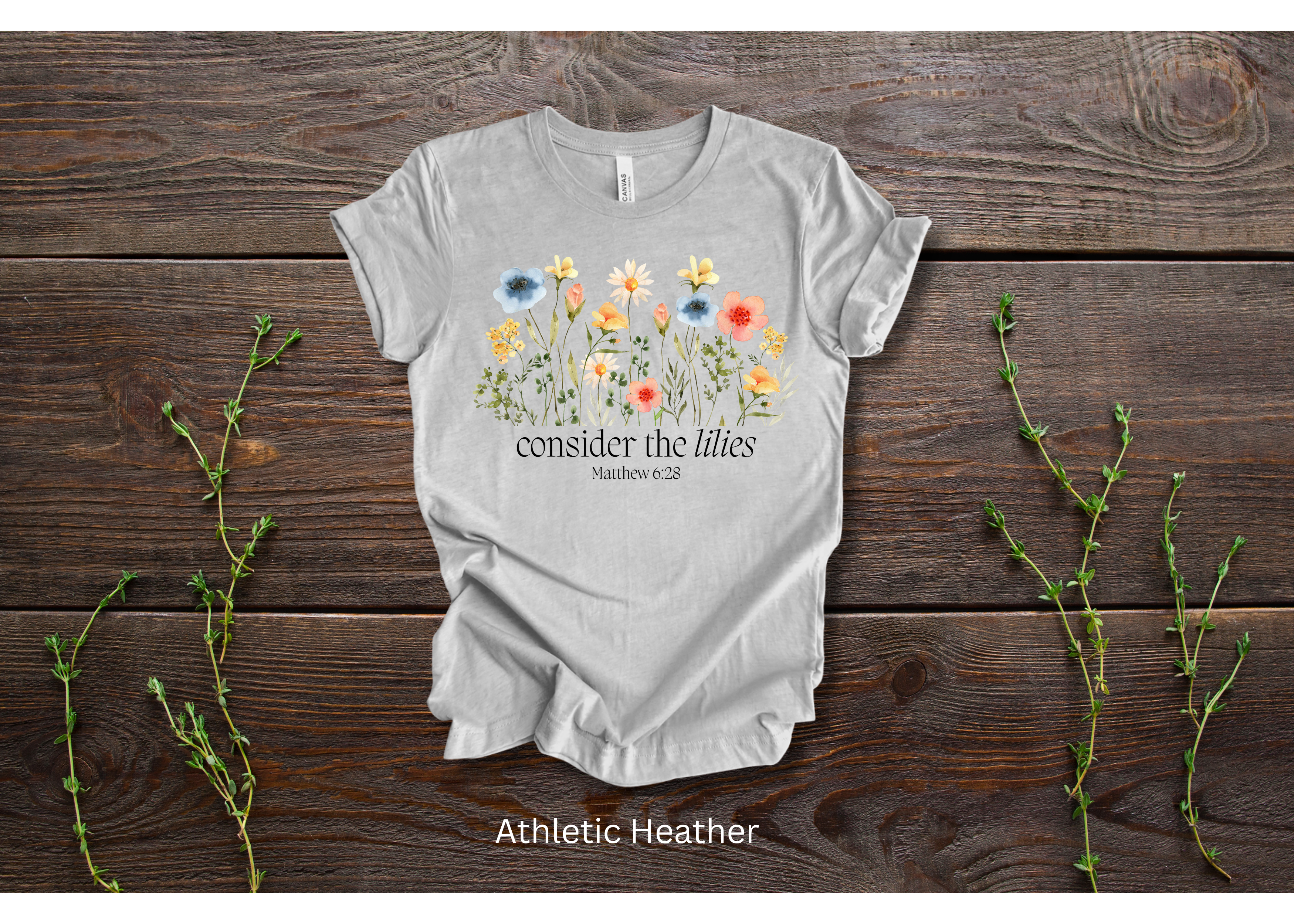 "Consider The Lilies" Crew T-shirt for ADULT/YOUTH