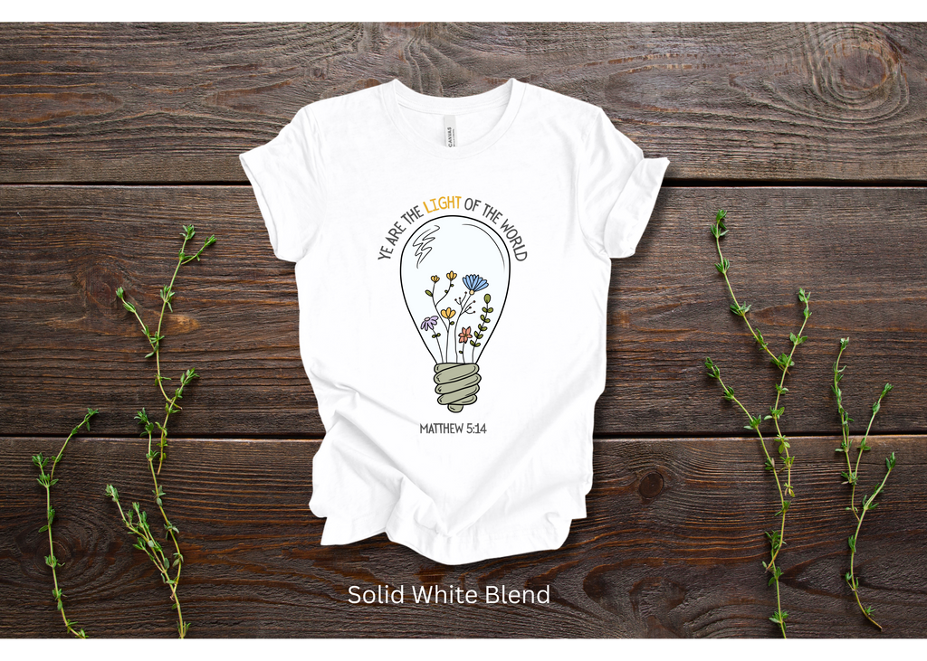 "Ye Are The Light of The World" Crew T-shirt for ADULT/YOUTH