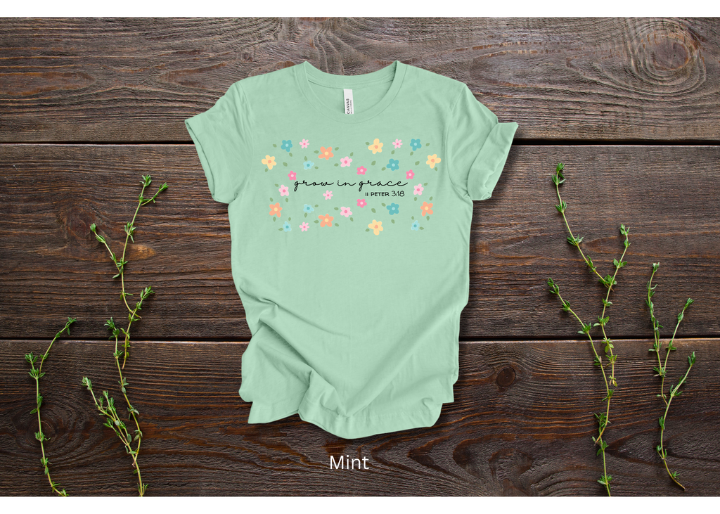"Grow in Grace" Simple Crew T-shirt for ADULT/YOUTH