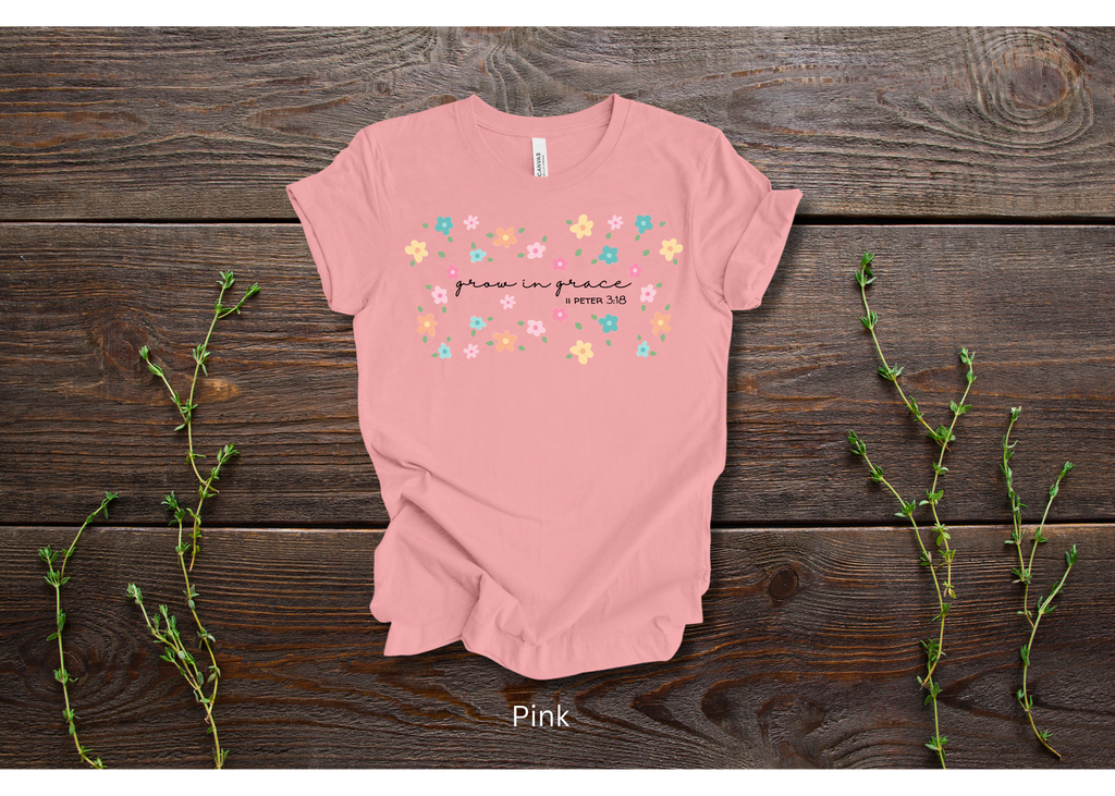 "Grow in Grace" Simple Crew T-shirt for ADULT/YOUTH
