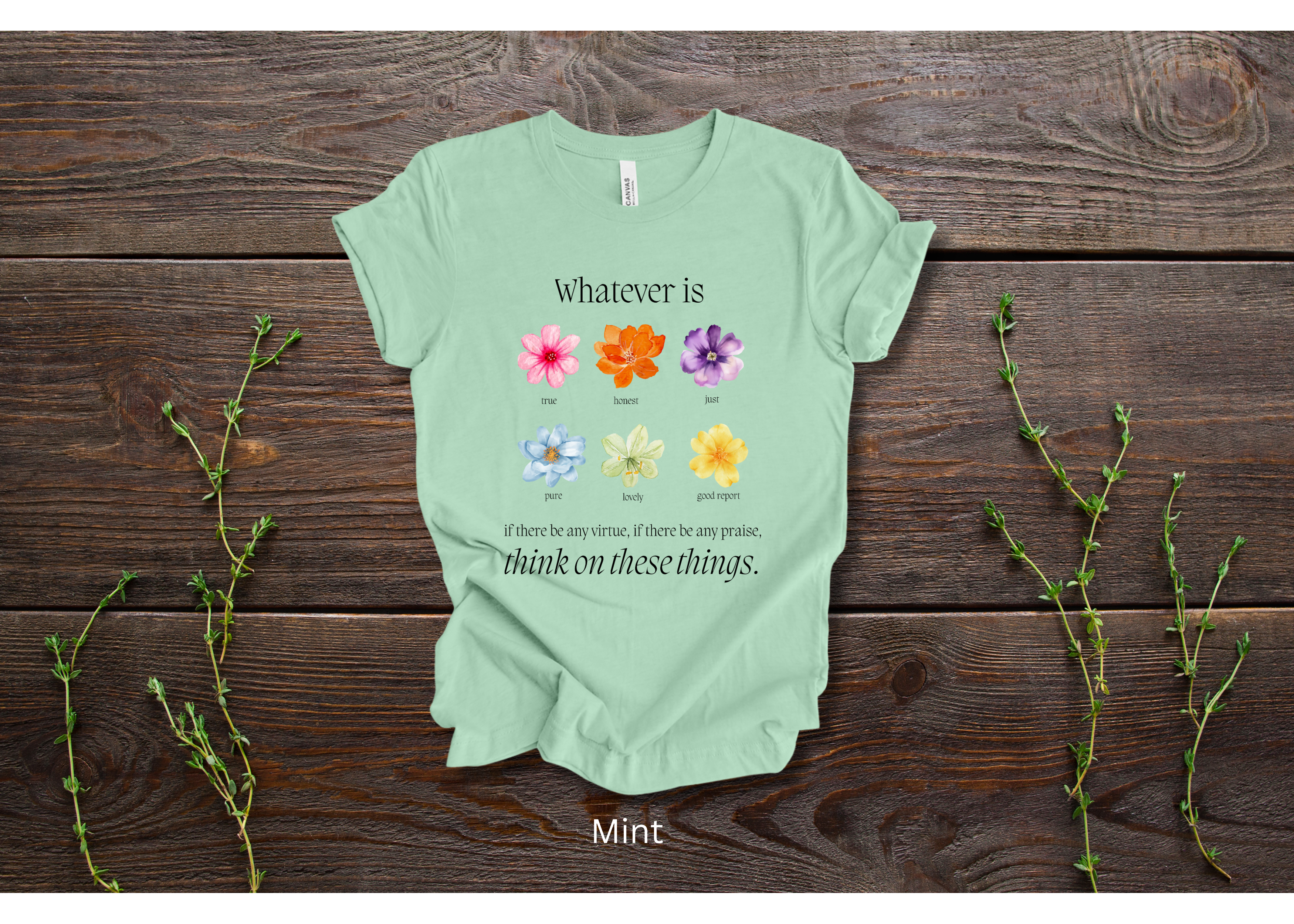 "Whatever is...Think on These Things" Crew T-shirt for ADULT/YOUTH