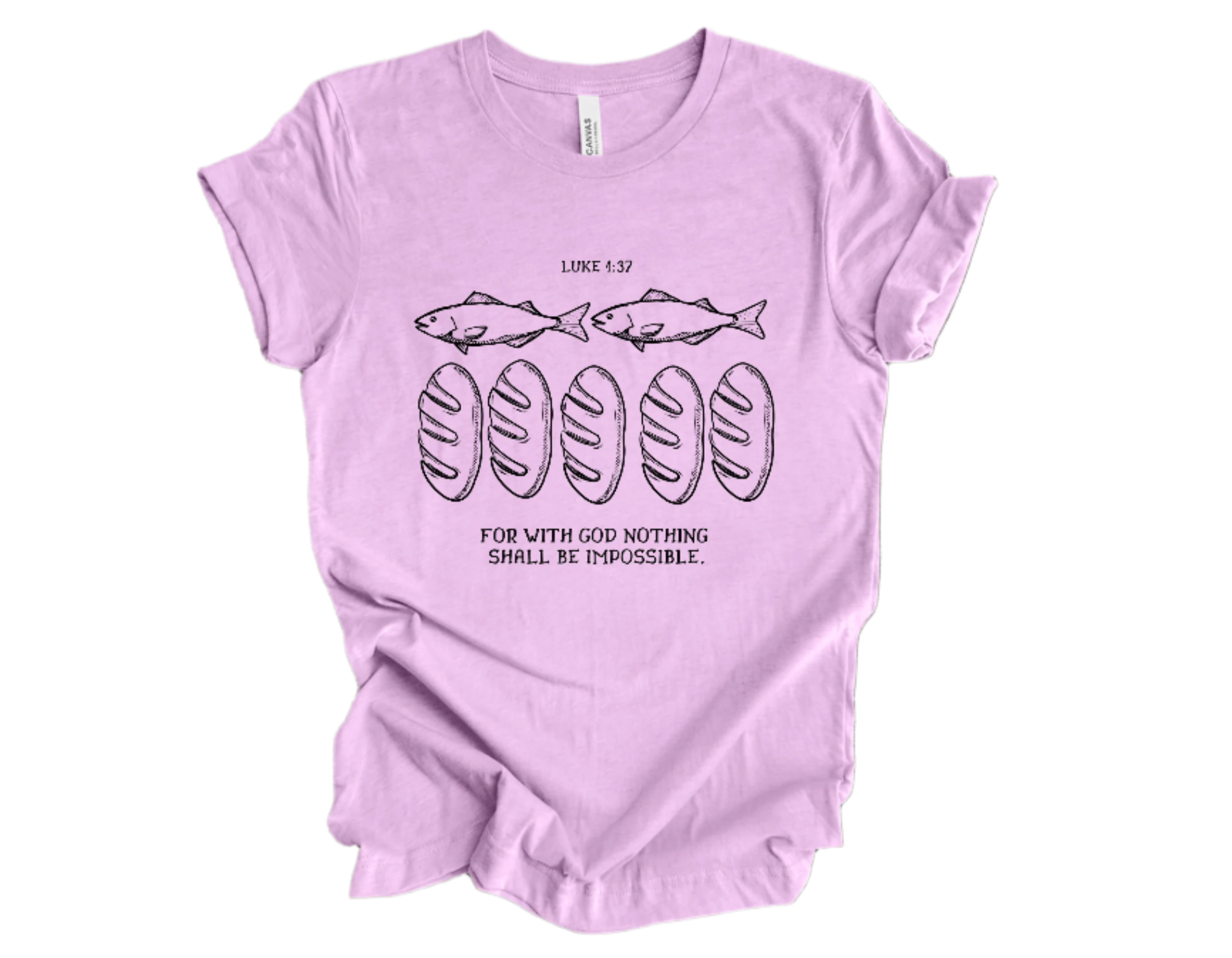 "With God Nothing Shall Be Impossible" Crew T-shirt for ADULT/YOUTH/TODDLERS/INFANTS