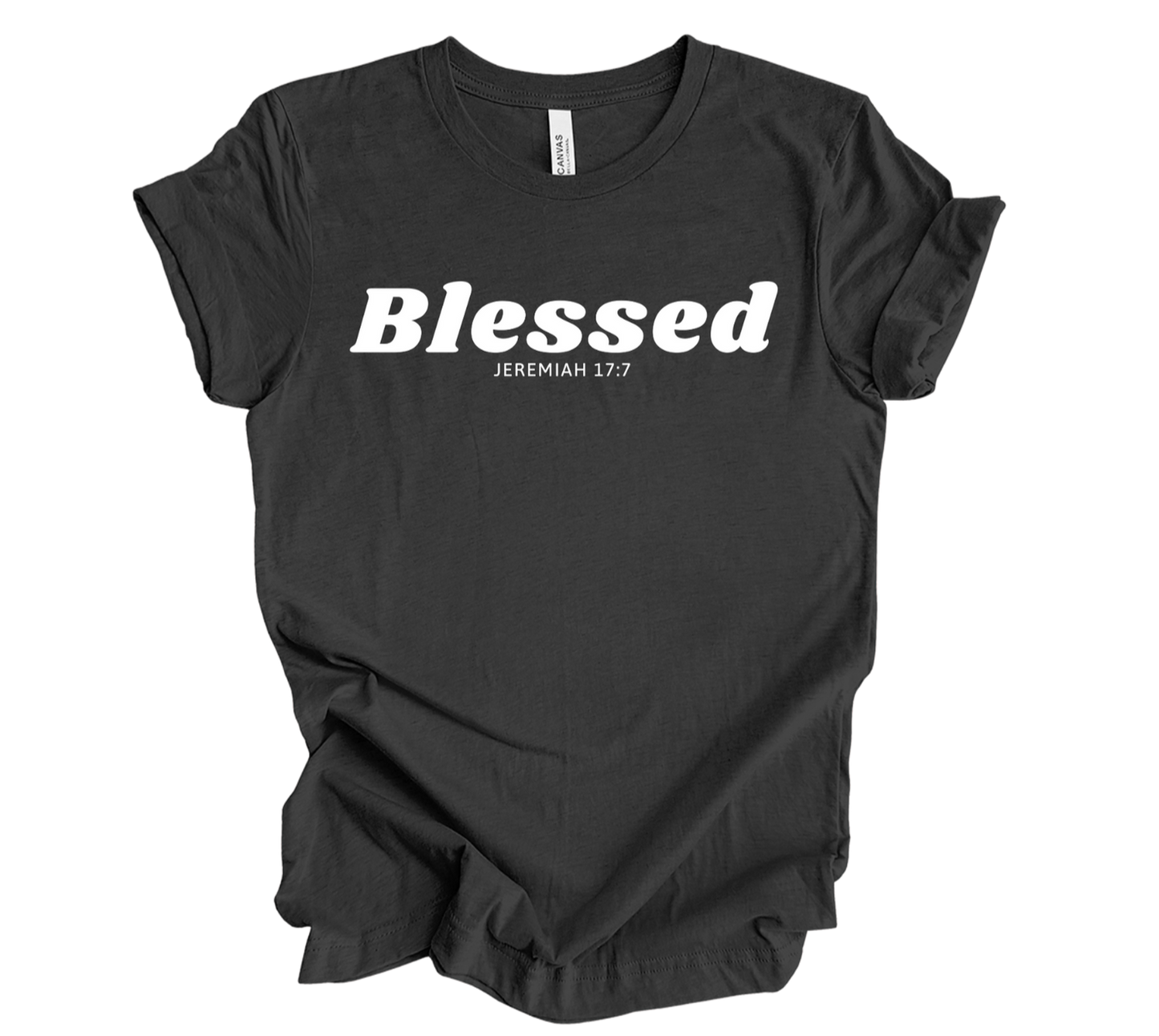 Faith-inspired Tee- "Blessed-Jeremiah 17:7"