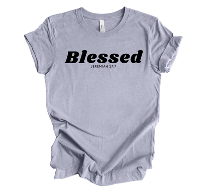 Faith-inspired Tee- "Blessed-Jeremiah 17:7"