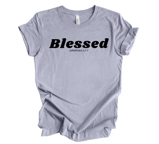 Faith-inspired Tee- "Blessed-Jeremiah 17:7"