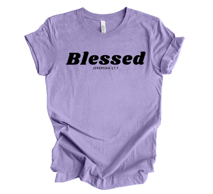 Faith-inspired Tee- "Blessed-Jeremiah 17:7"