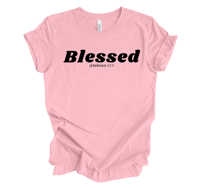 Faith-inspired Tee- "Blessed-Jeremiah 17:7"