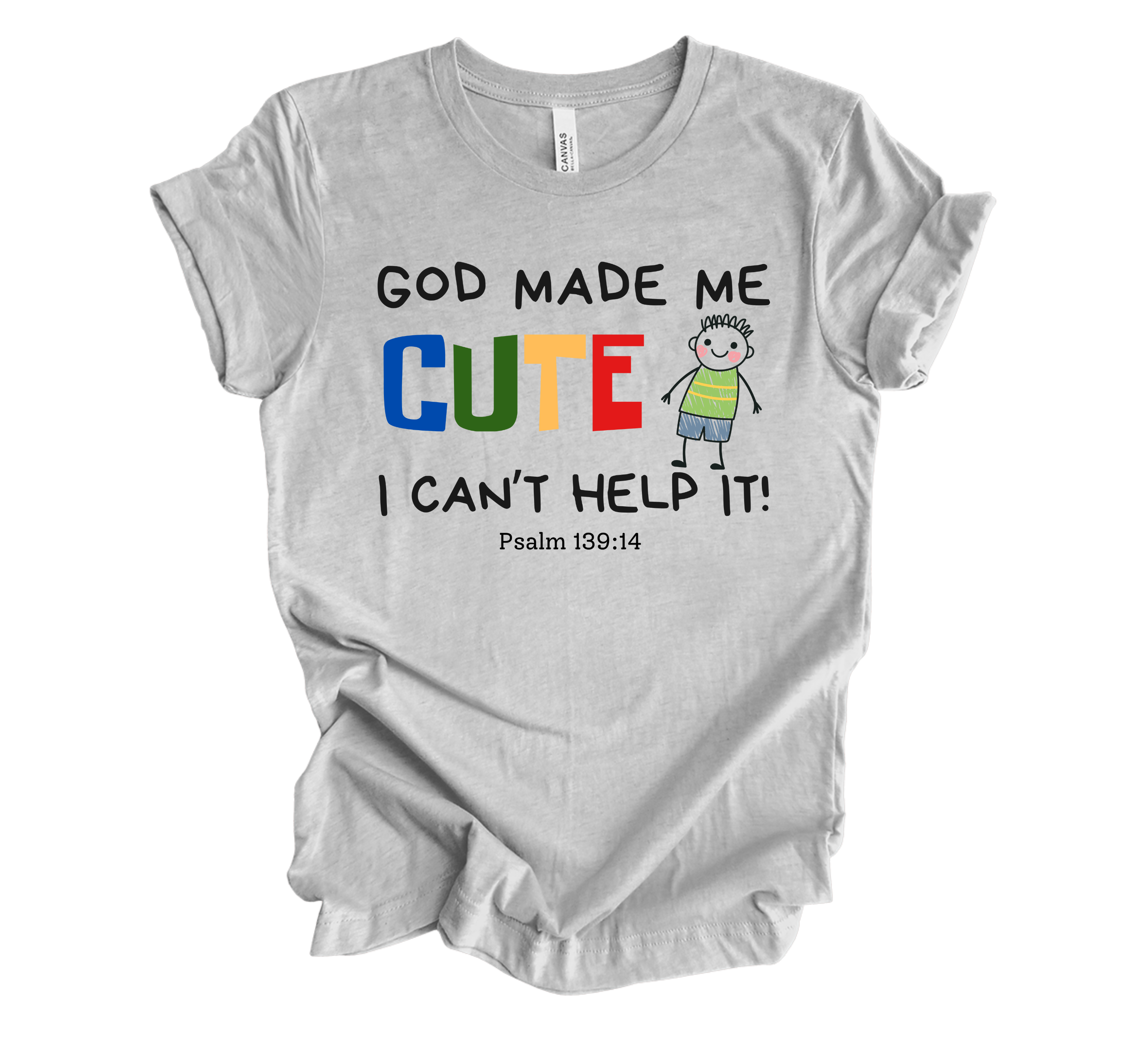 Faith-inspired Childrenswear-"God Made Me Cute" Front and Back Print