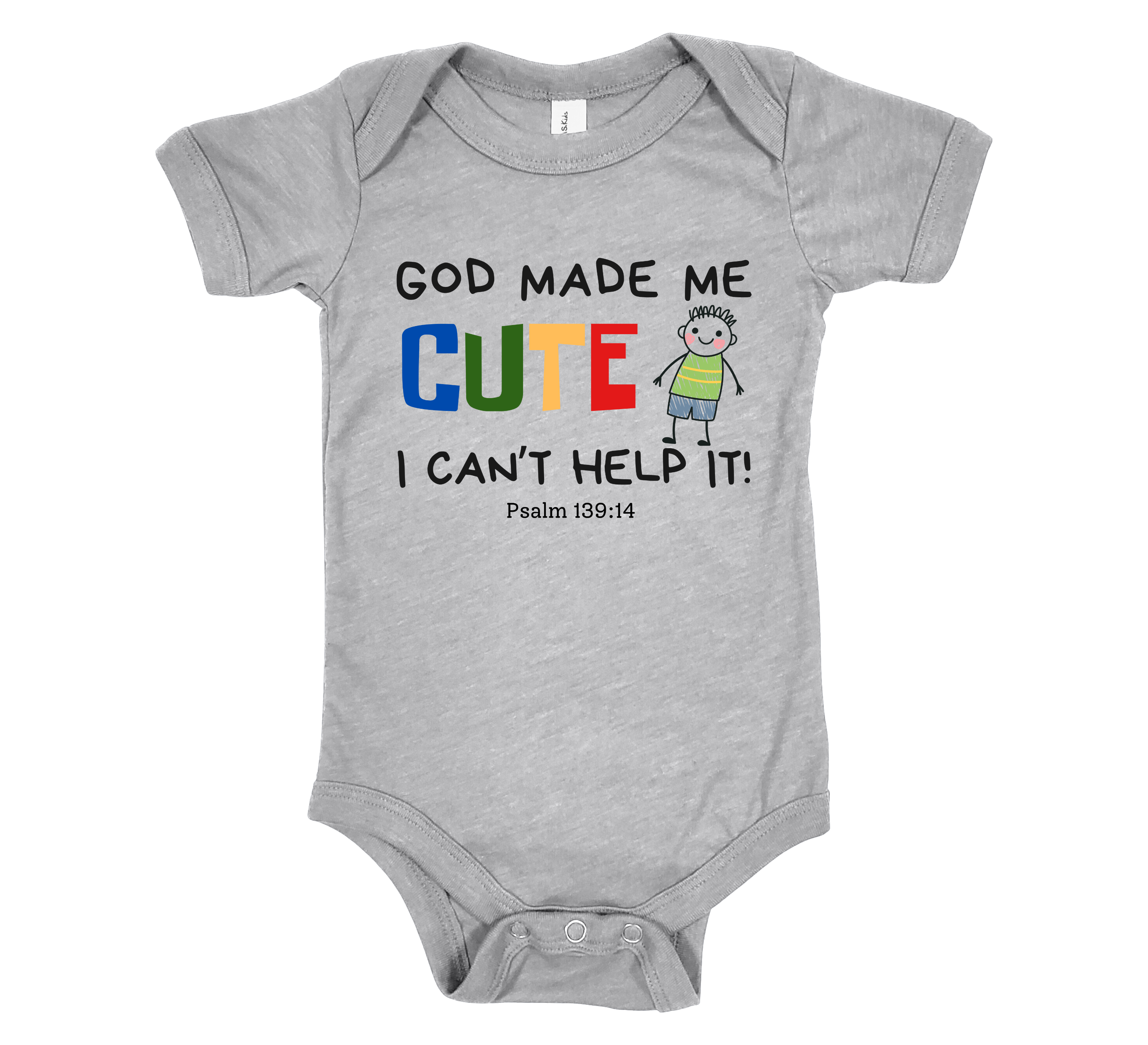 Faith-inspired Childrenswear-"God Made Me Cute" Front and Back Print