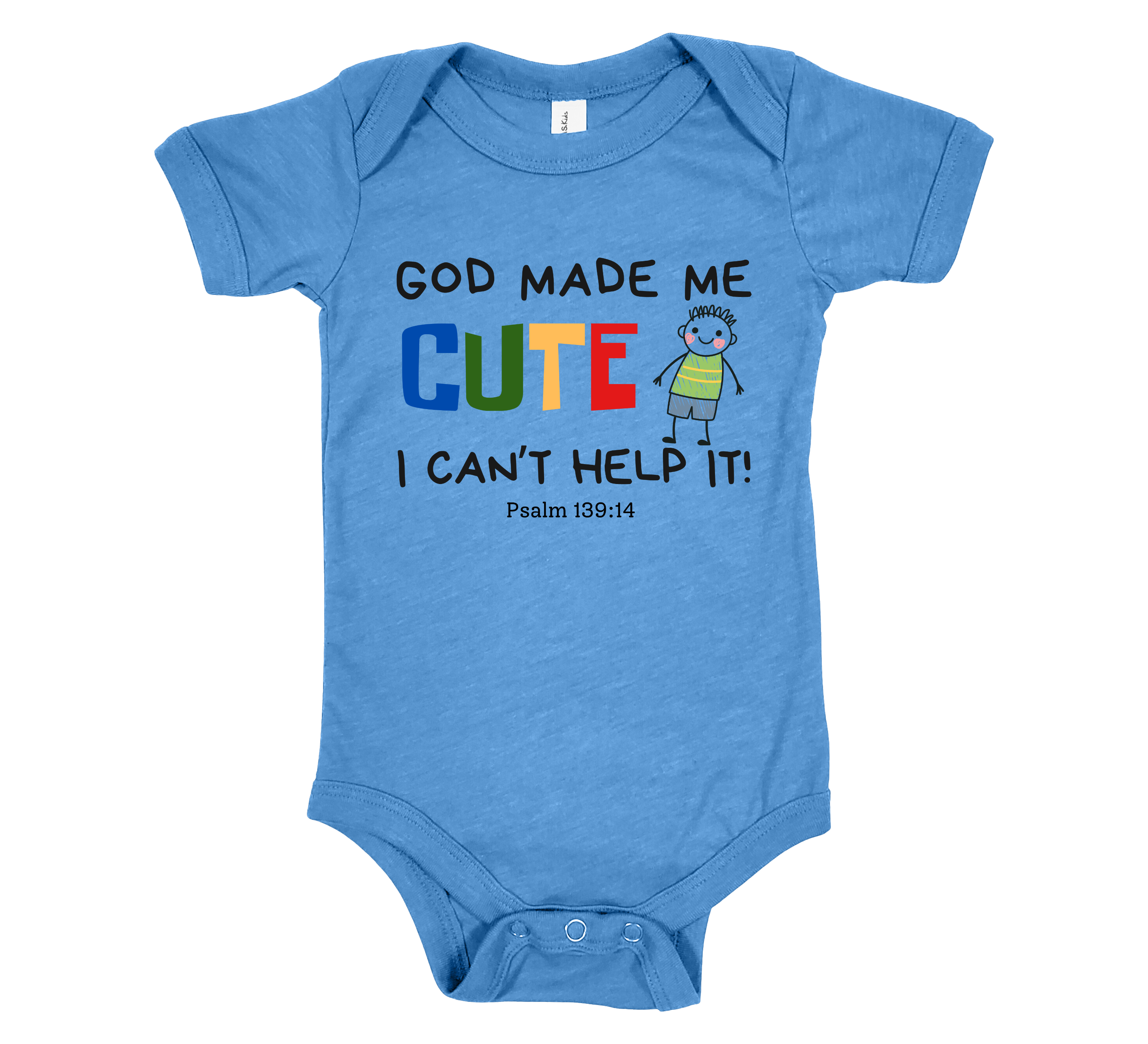 Faith-inspired Childrenswear-"God Made Me Cute" Front and Back Print