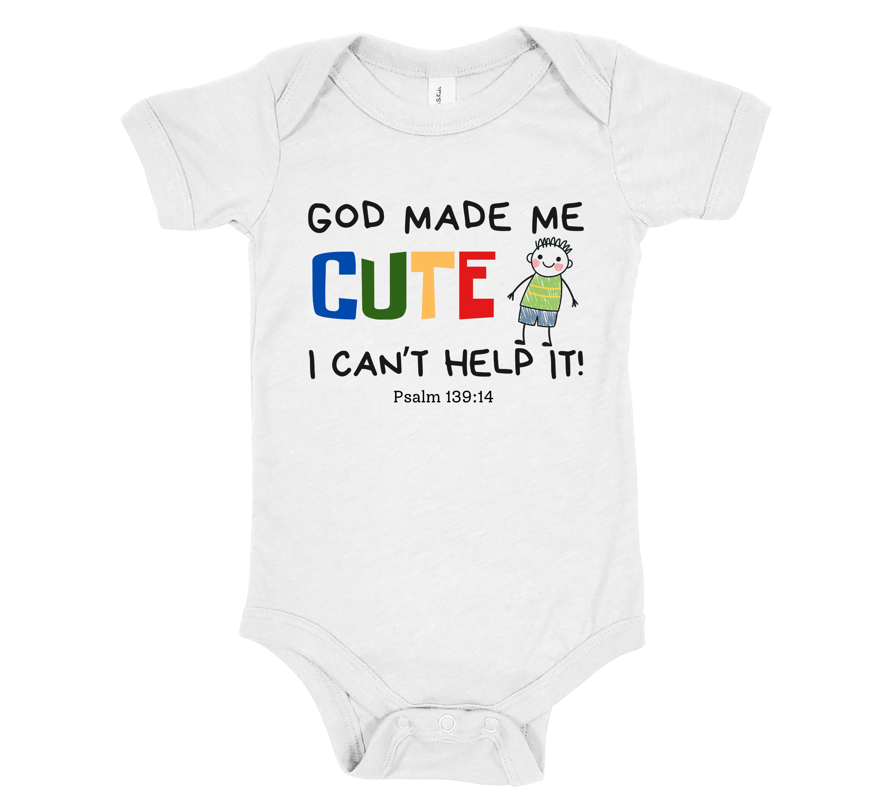 Faith-inspired Childrenswear-"God Made Me Cute" Front and Back Print
