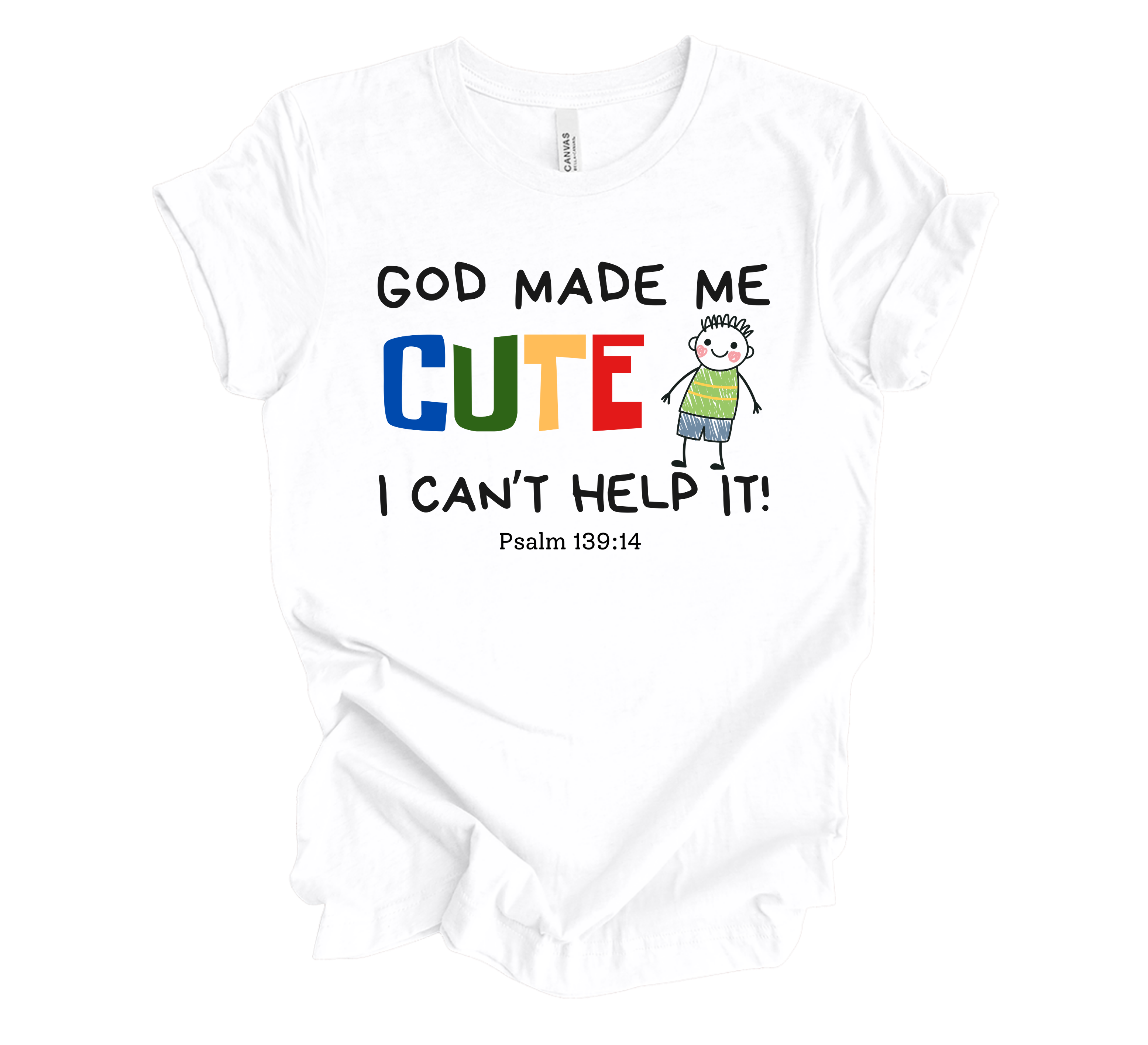 Faith-inspired Childrenswear-"God Made Me Cute" Front and Back Print