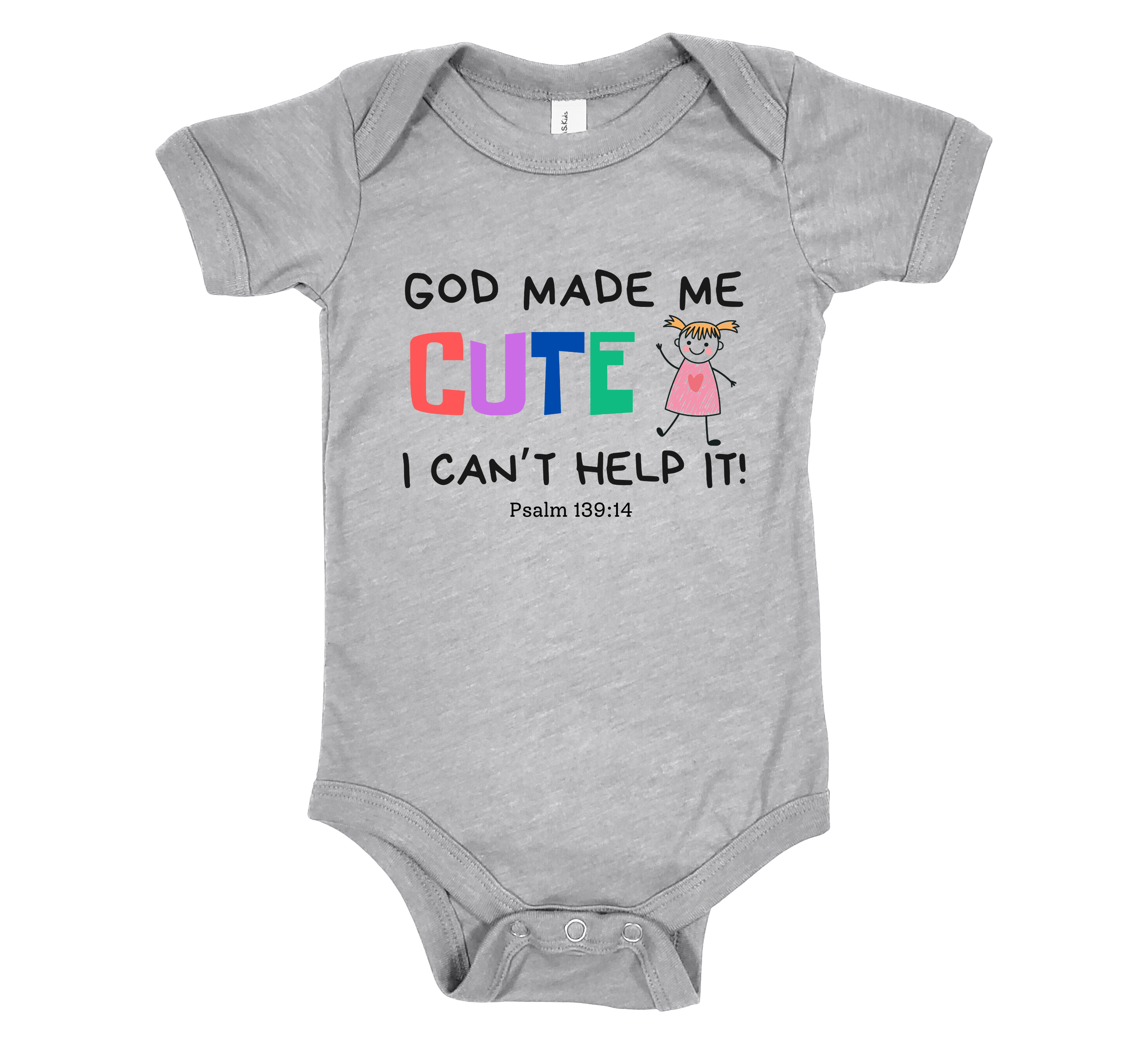 Faith-inspired Childrenswear-"God Made Me Cute" Front and Back Print
