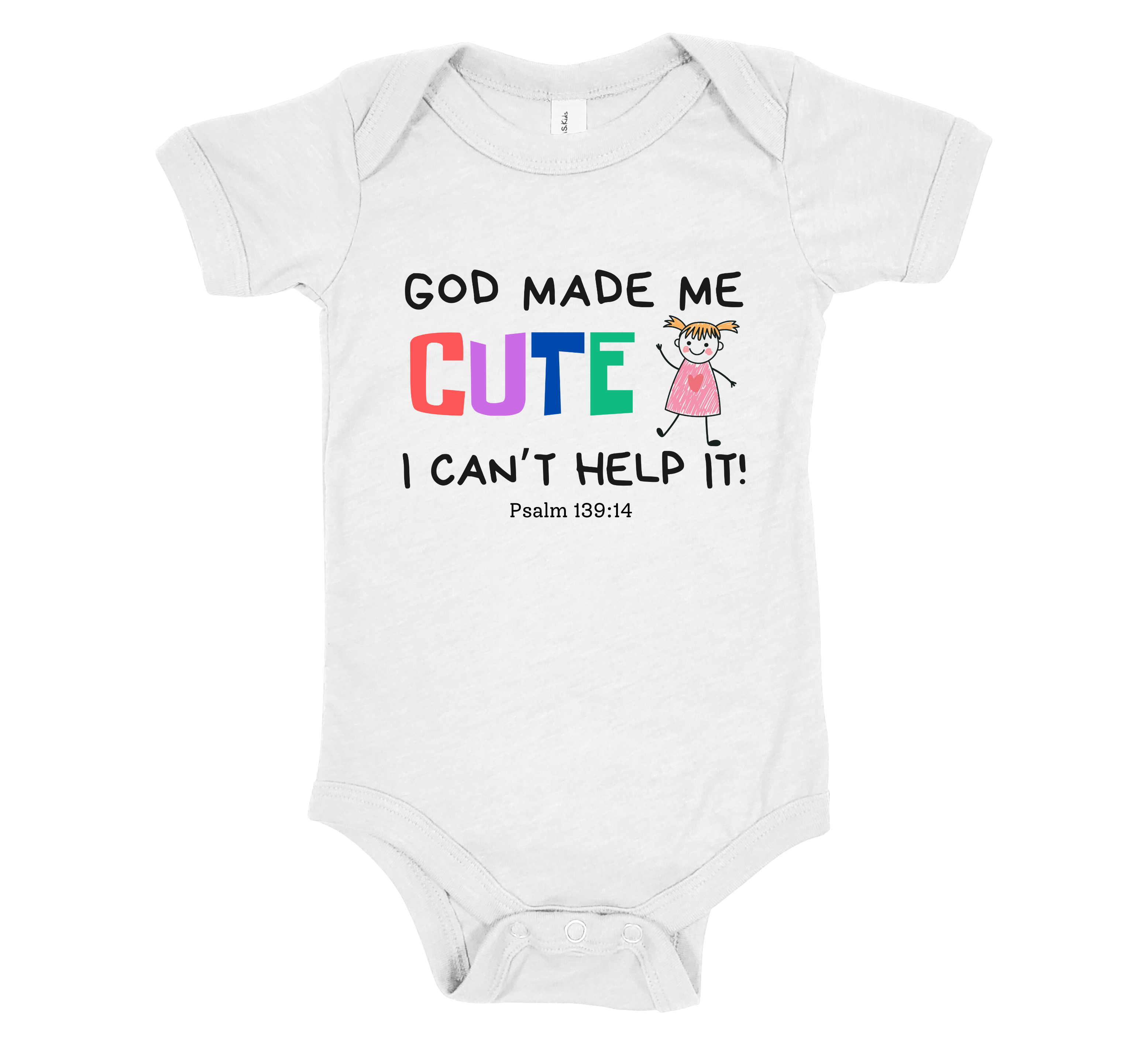 Faith-inspired Childrenswear-"God Made Me Cute" Front and Back Print