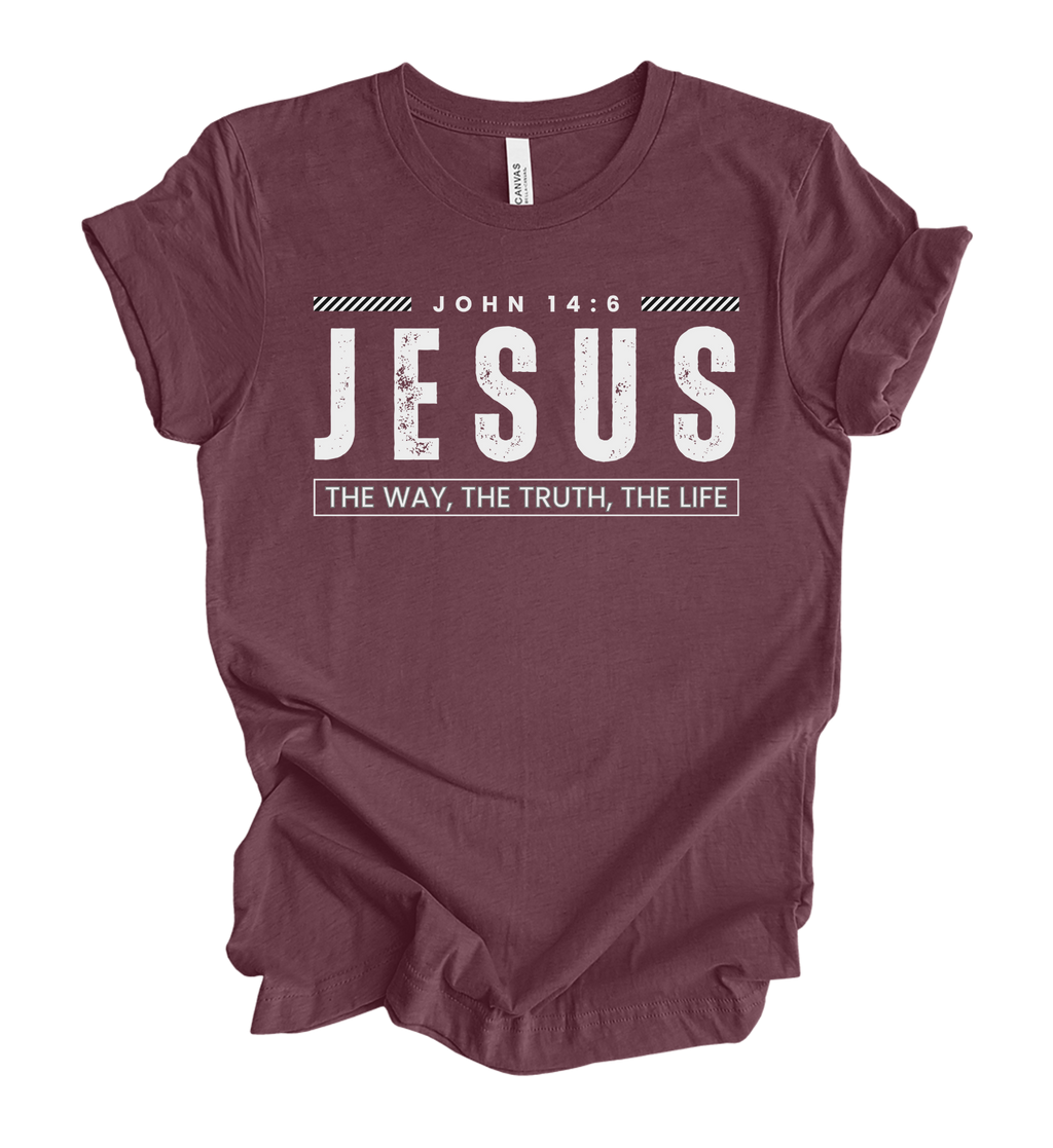 Faith-inspired Tee- "JESUS: The Way, The Truth, The Life-John 14:6"