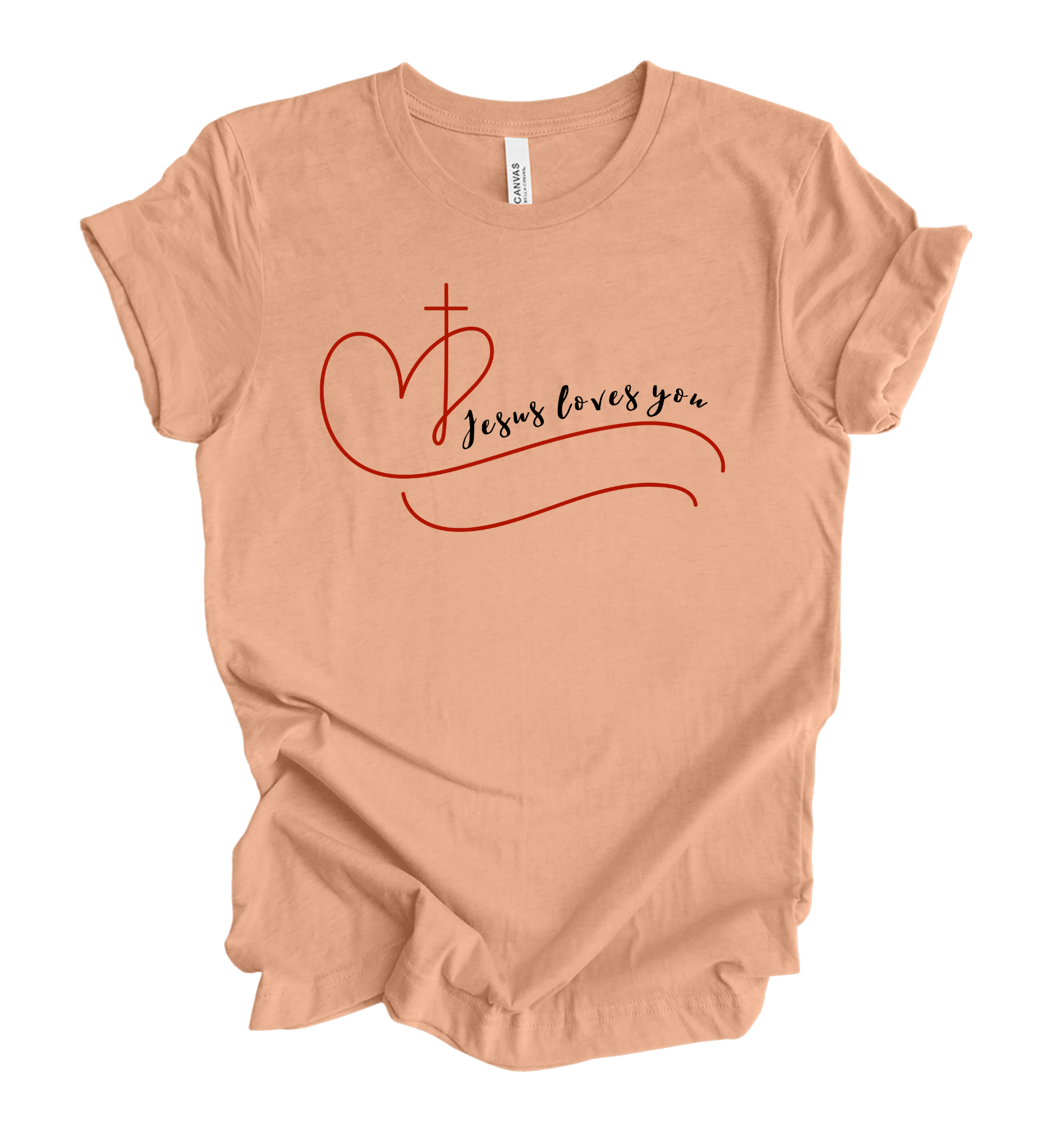 Faith-inspired Tee- "Jesus Loves You"