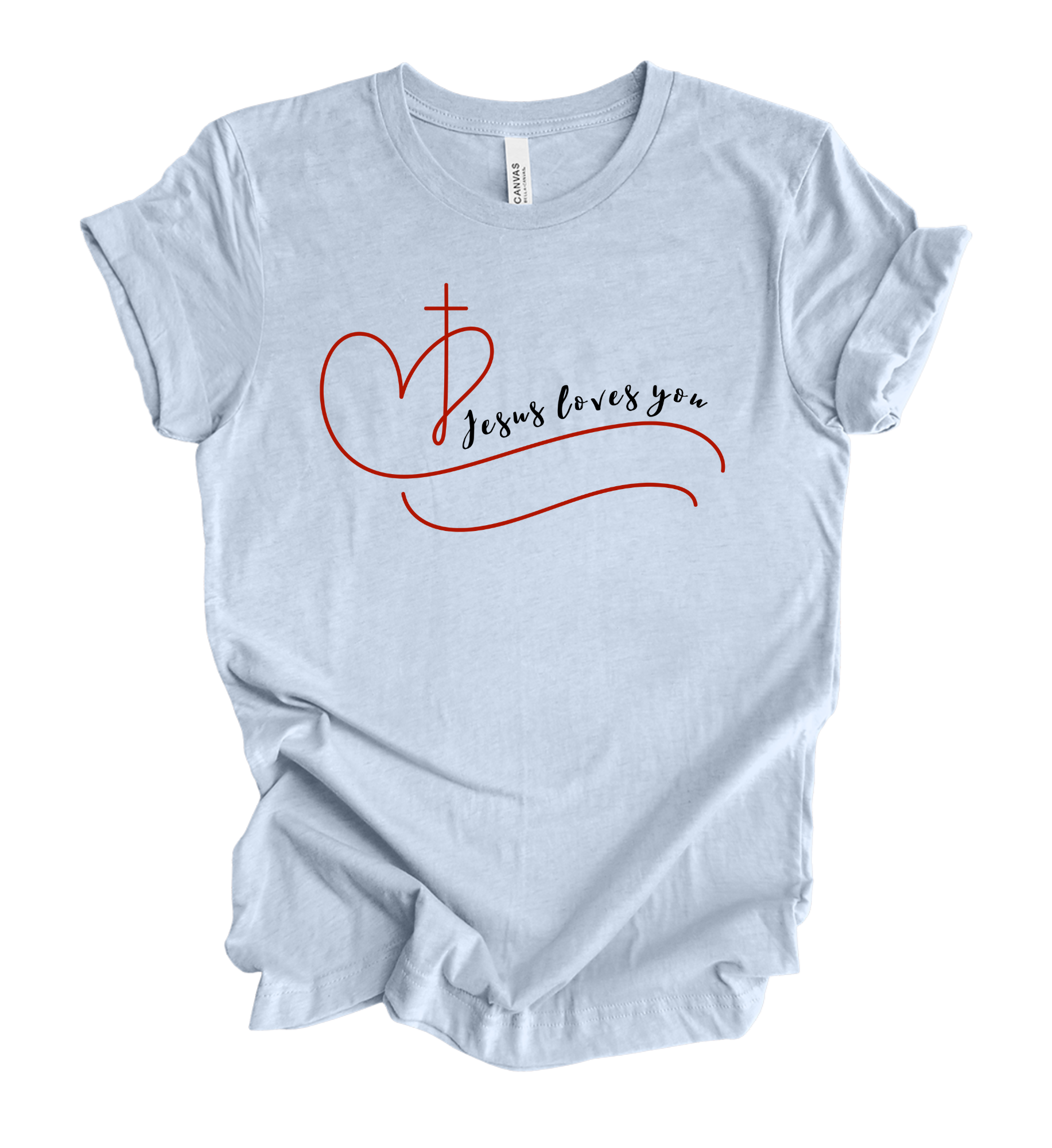 Faith-inspired Tee- "Jesus Loves You"