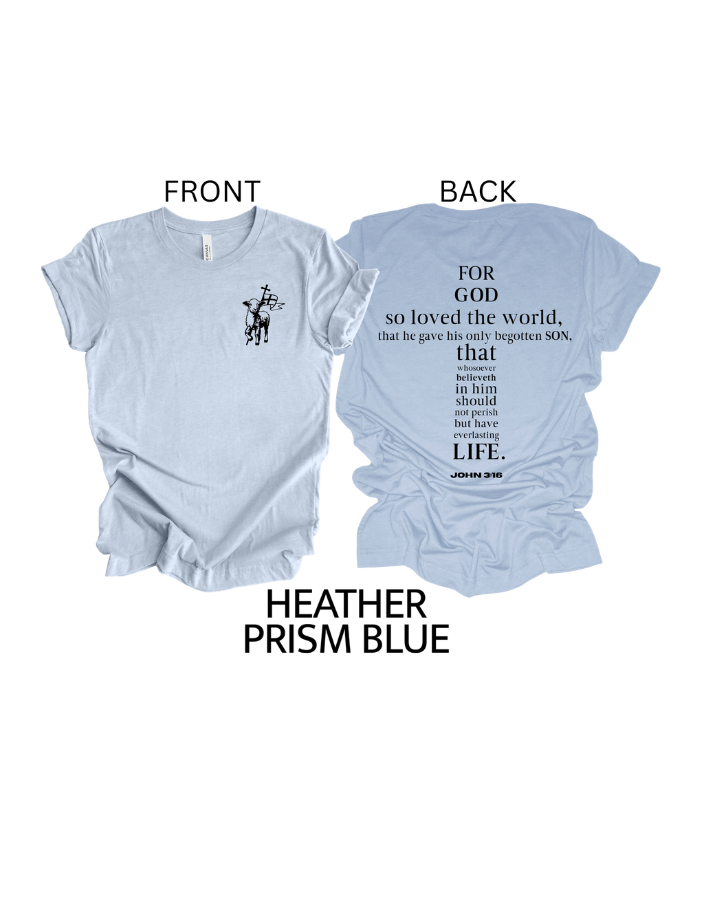Faith-inspired Tee- "JOHN 3:16-lamb and flag"