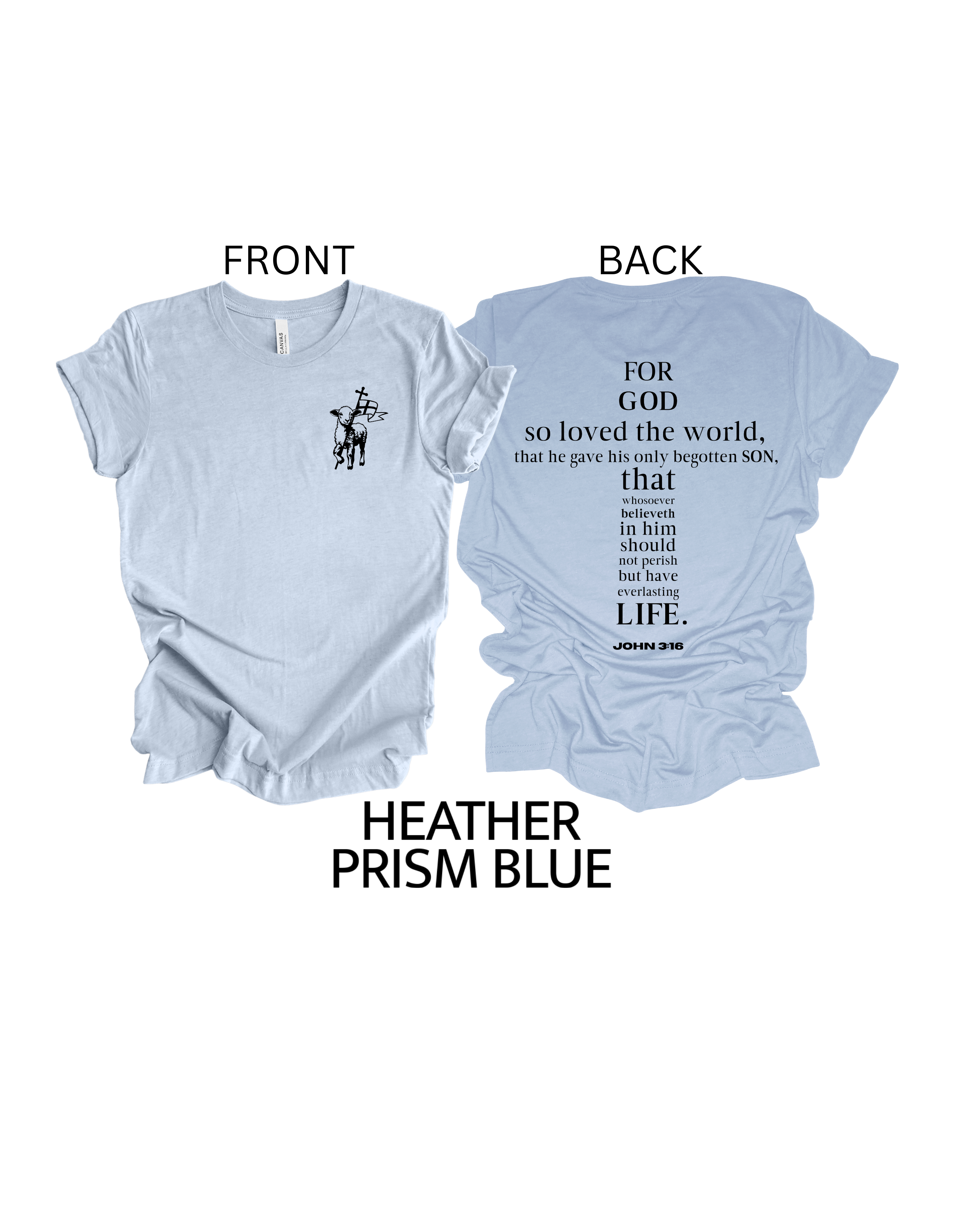 Faith-inspired Tee- "JOHN 3:16-lamb and flag"