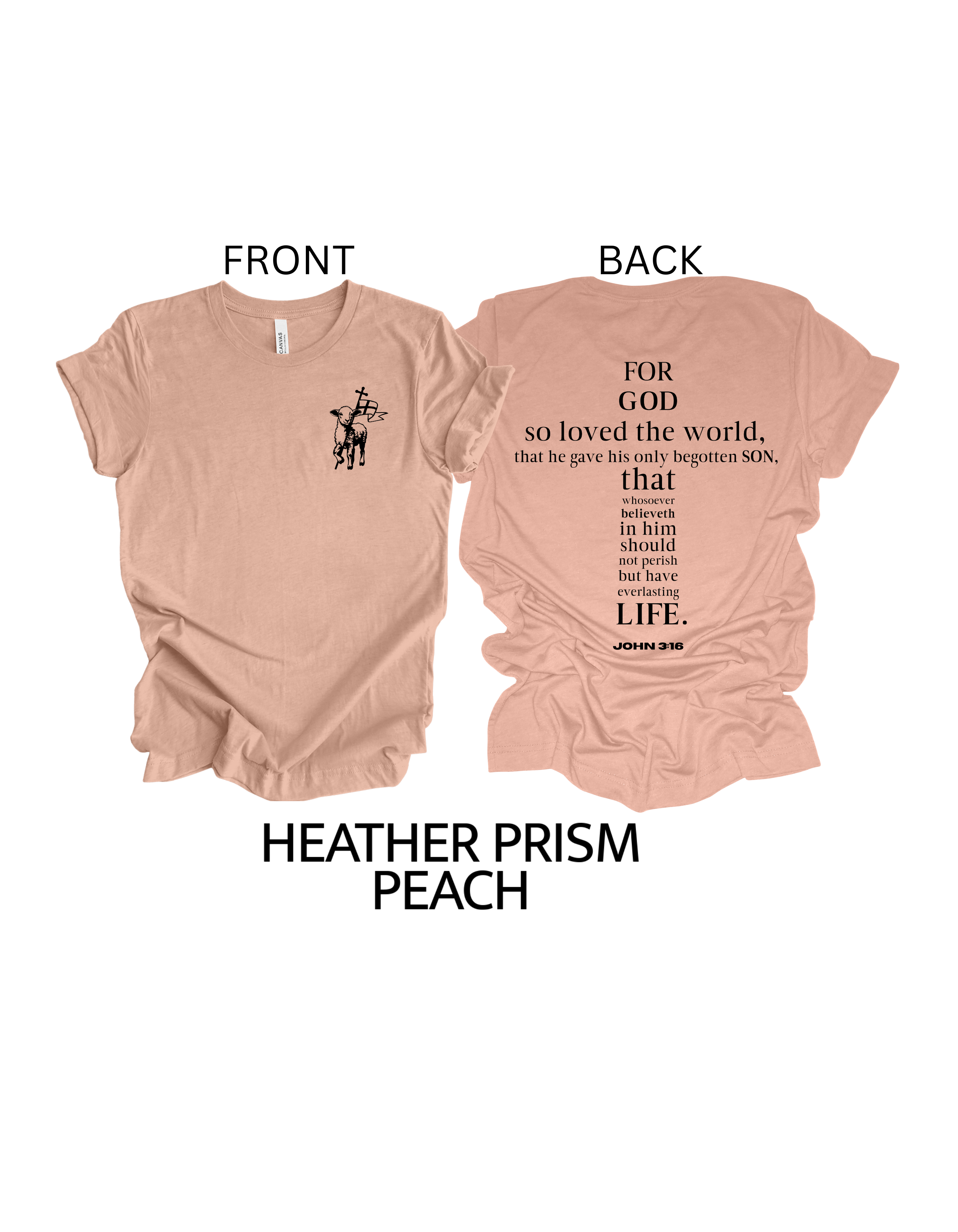Faith-inspired Tee- "JOHN 3:16-lamb and flag"