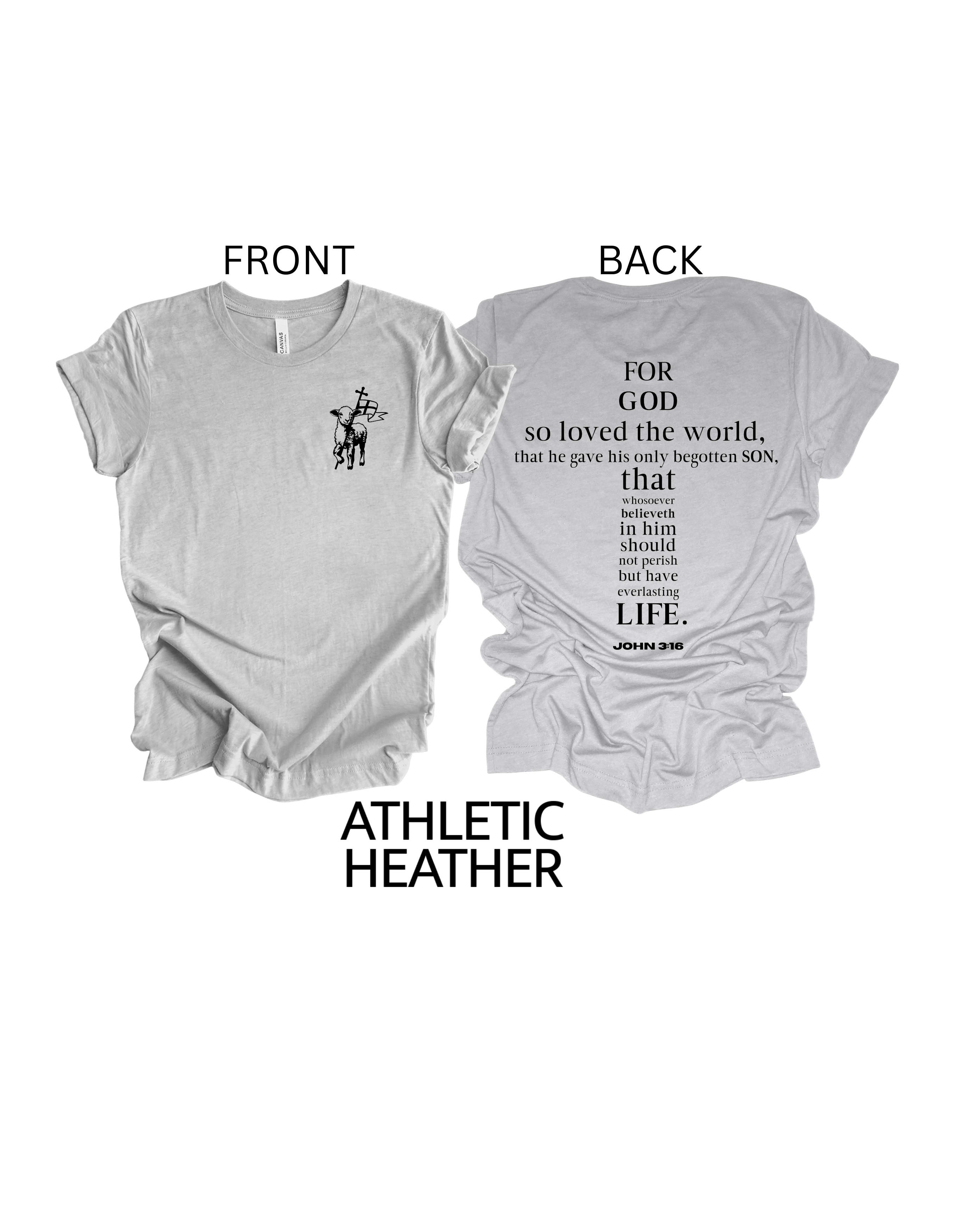 Faith-inspired Tee- "JOHN 3:16-lamb and flag"