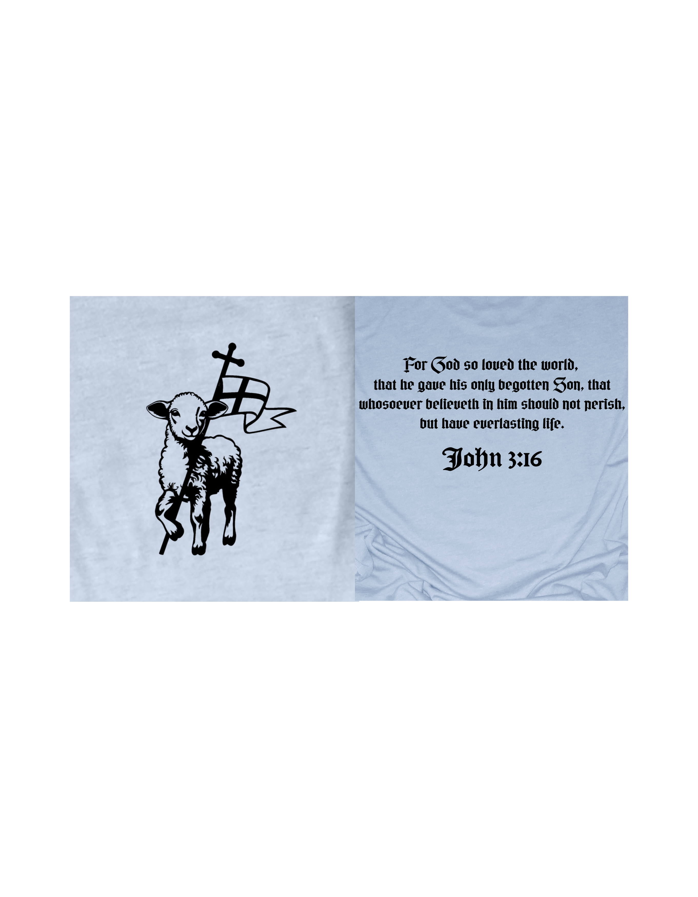 Faith-inspired Tee- "JOHN 3:16-lamb and flag"