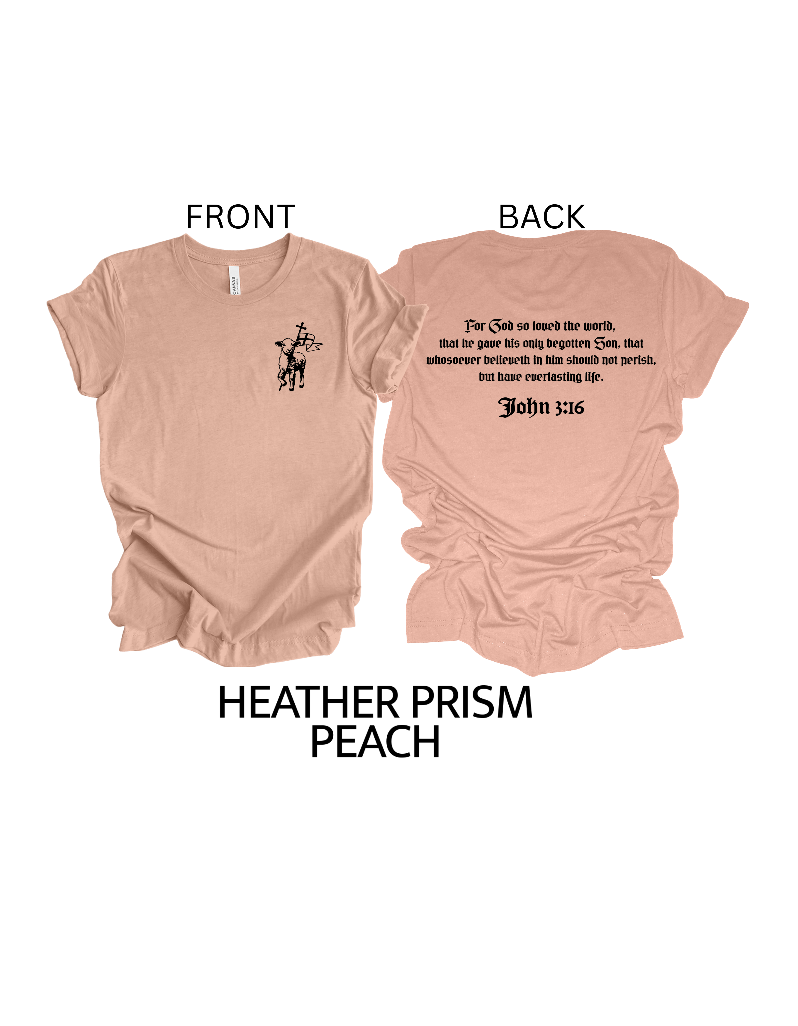 Faith-inspired Tee- "JOHN 3:16-lamb and flag"