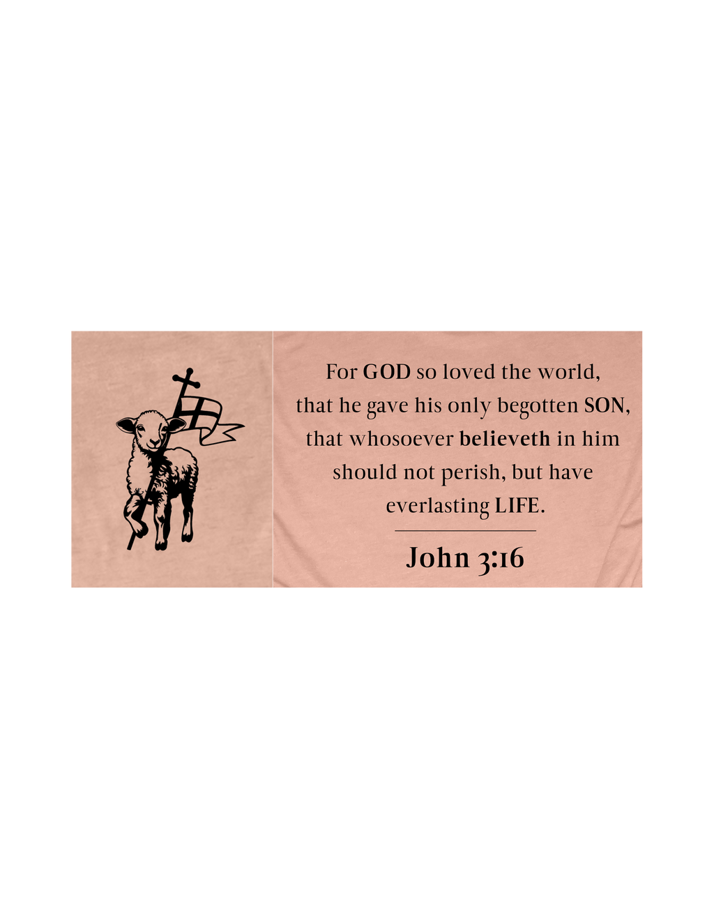 Faith-inspired Tee- "JOHN 3:16-lamb and flag"