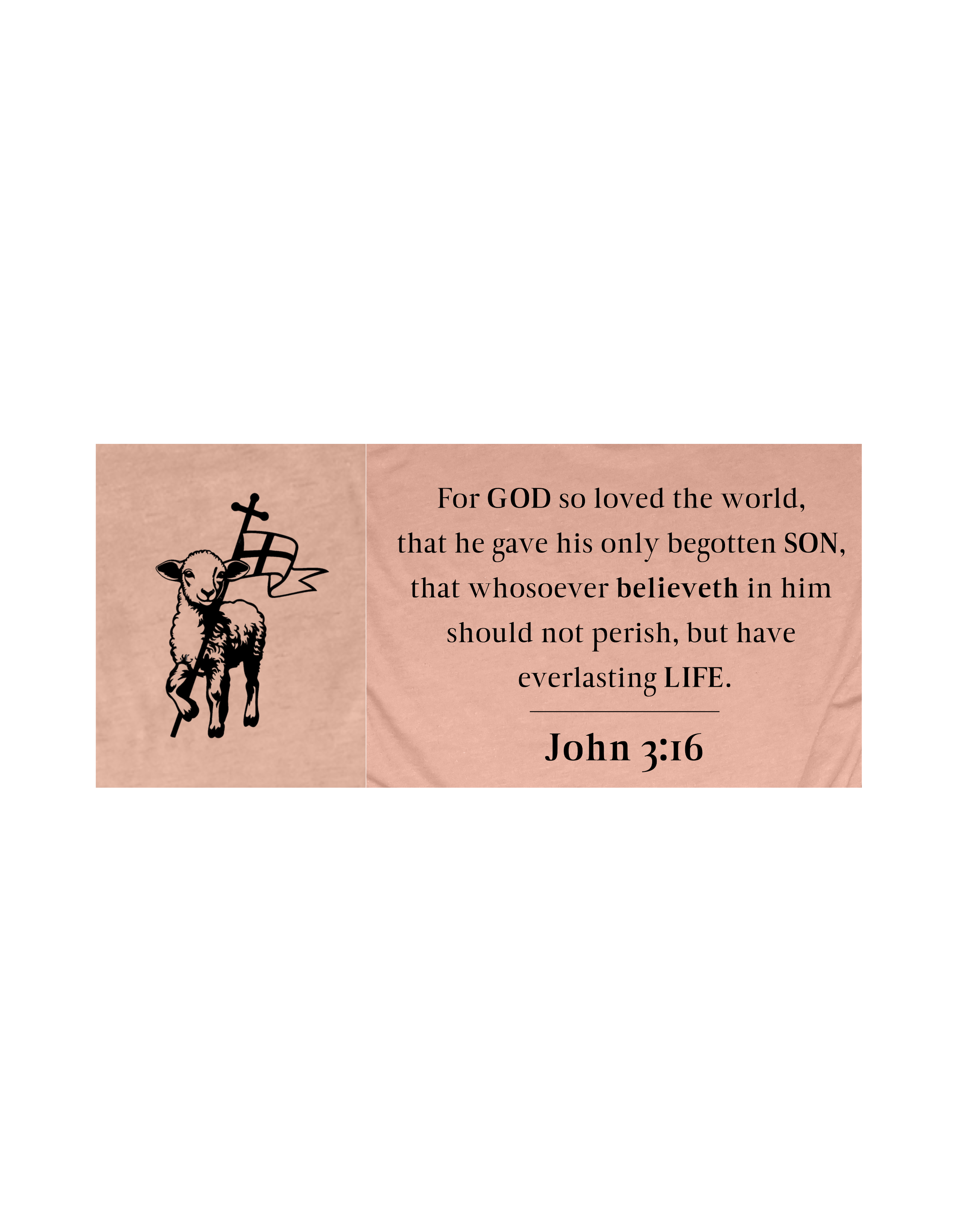 Faith-inspired Tee- "JOHN 3:16-lamb and flag"