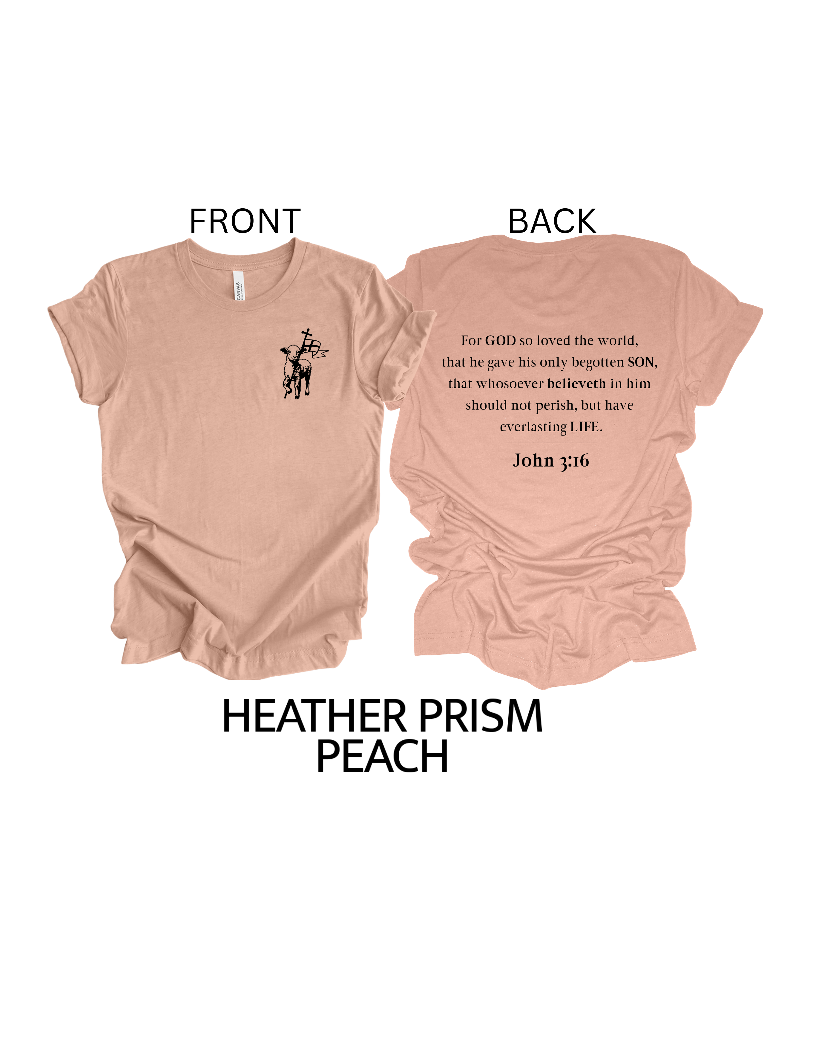 Faith-inspired Tee- "JOHN 3:16-lamb and flag"