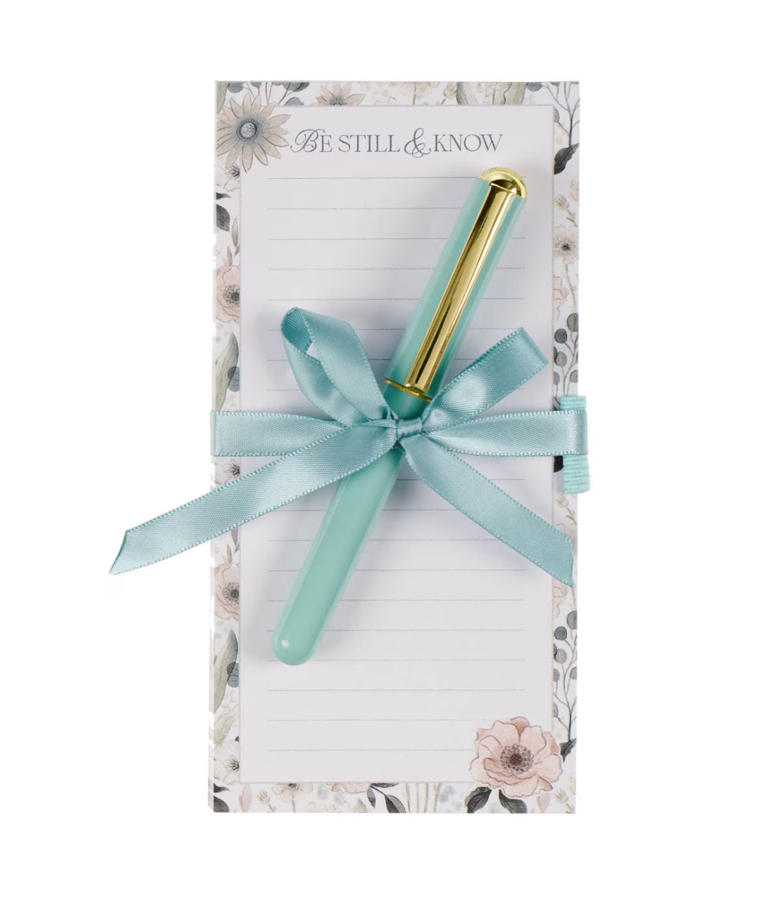 Notepad Gift Set-Teal Meadow Magnetic Notepad and Pen- Psalm 46:10