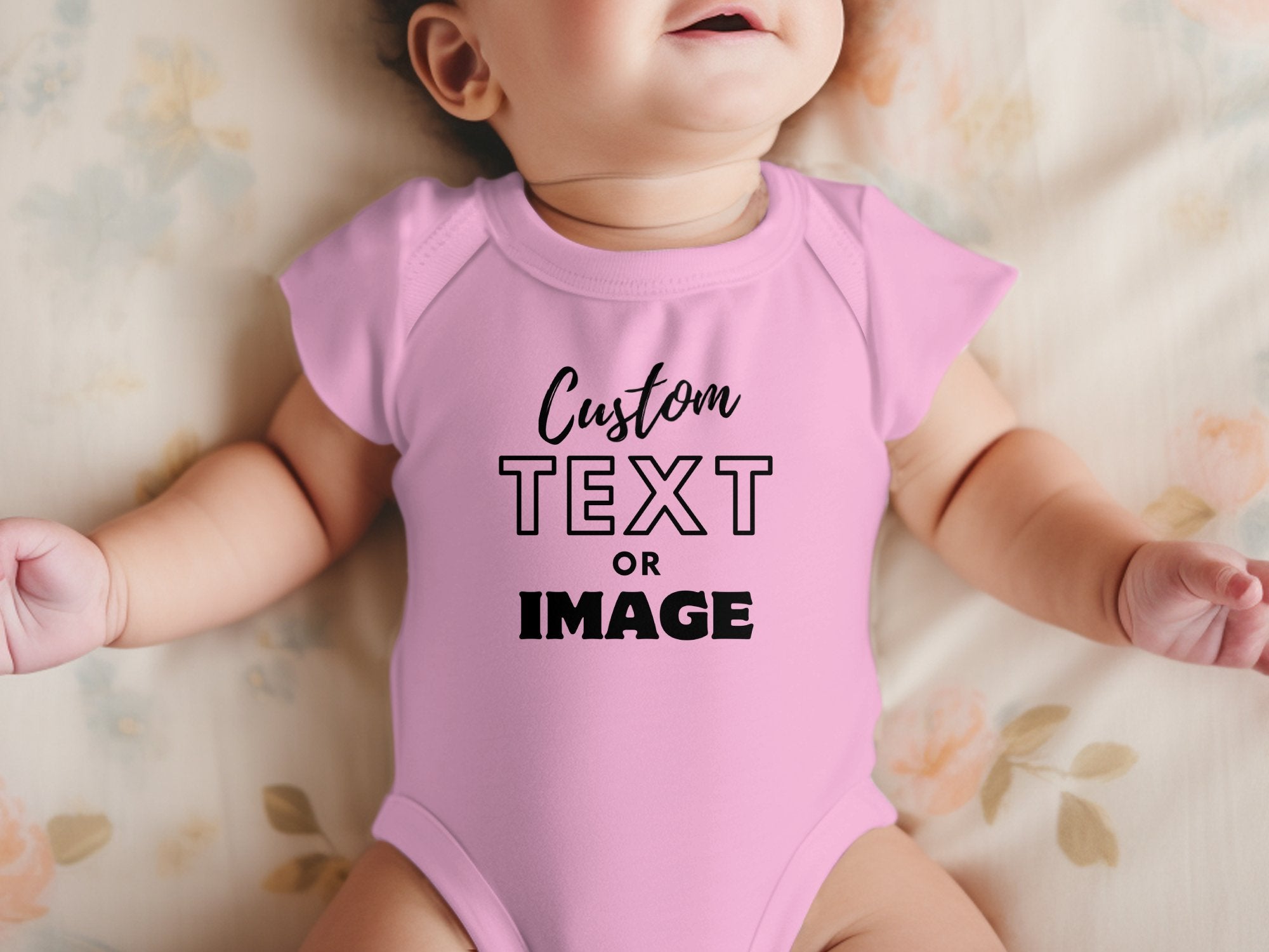 "Custom TEXT/IMAGE Short-sleeve Onesies-"