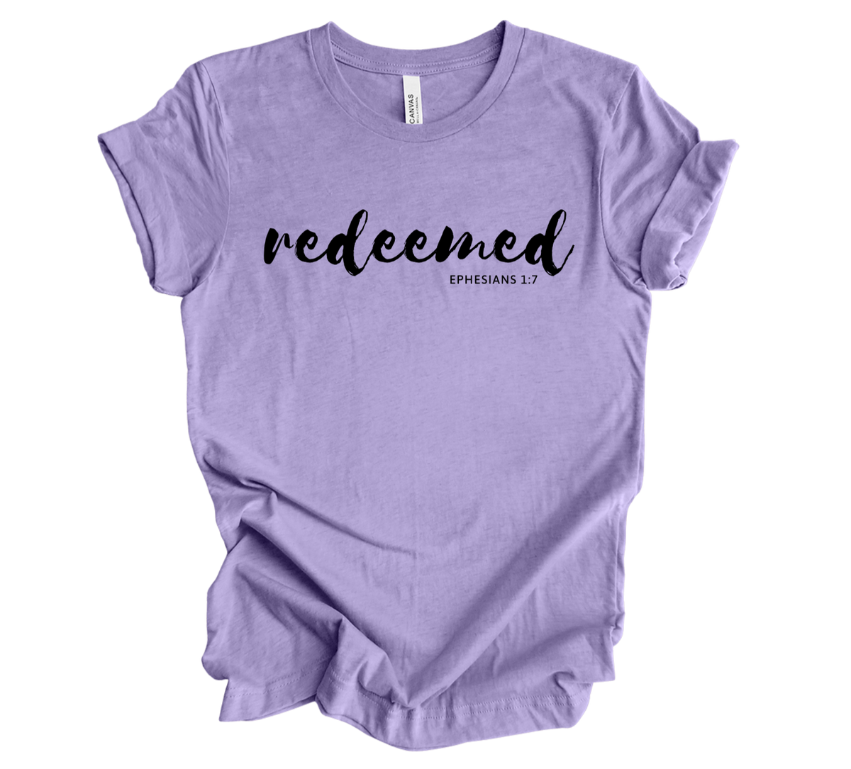 Faith-inspired Tee- "Redeemed-Ephesians 1:7"