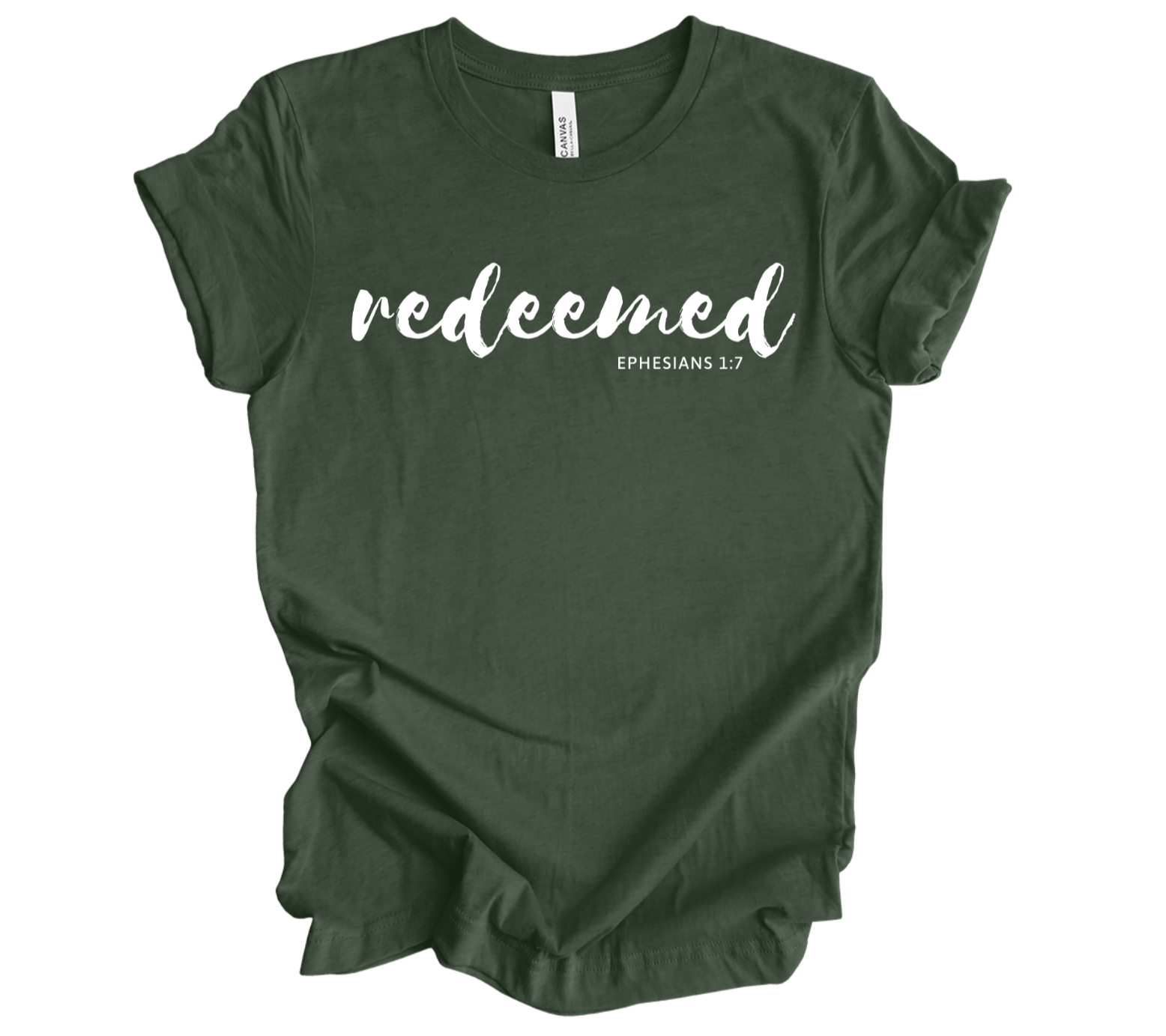 Faith-inspired Tee- "Redeemed-Ephesians 1:7"