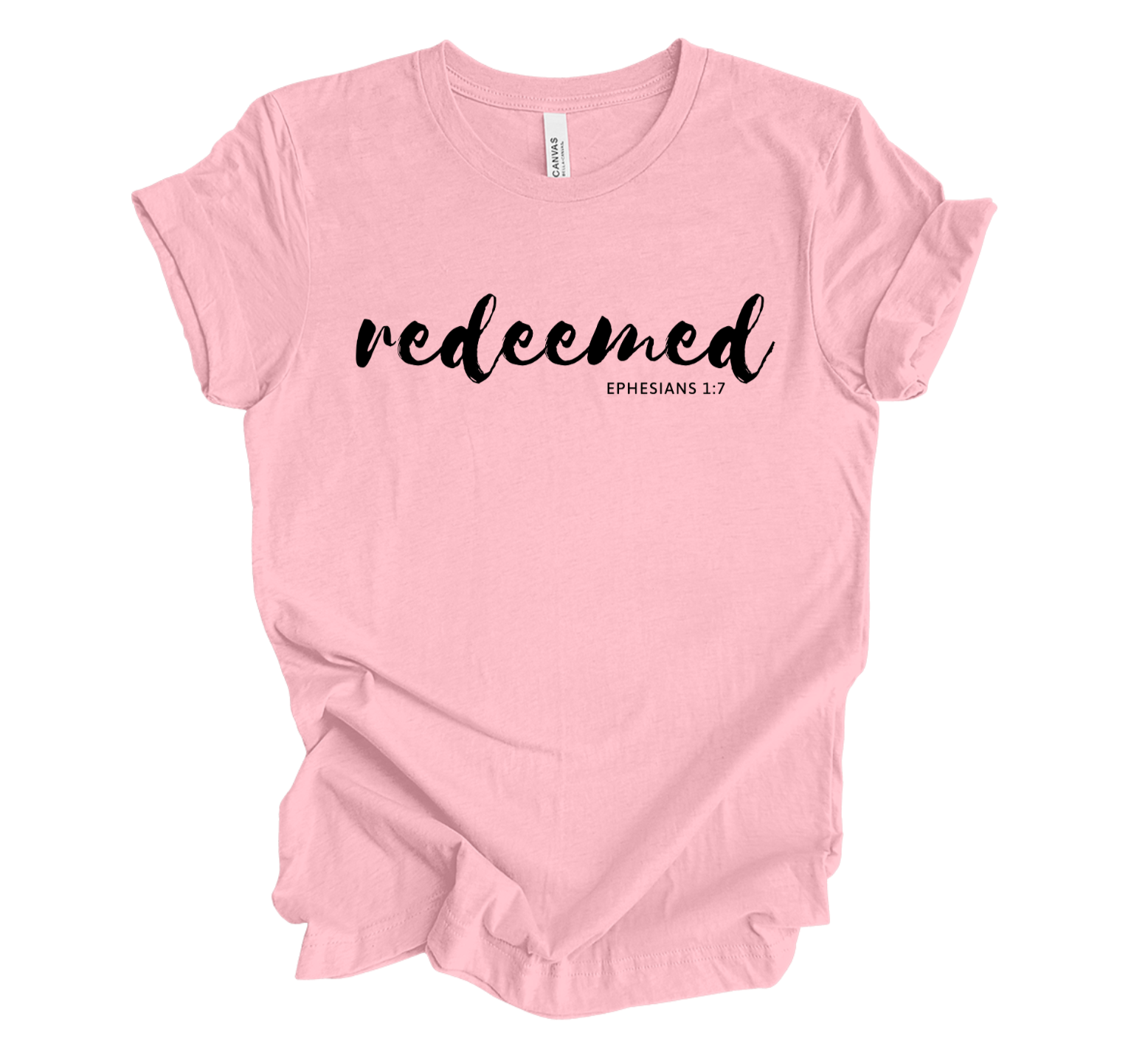 Faith-inspired Tee- "Redeemed-Ephesians 1:7"
