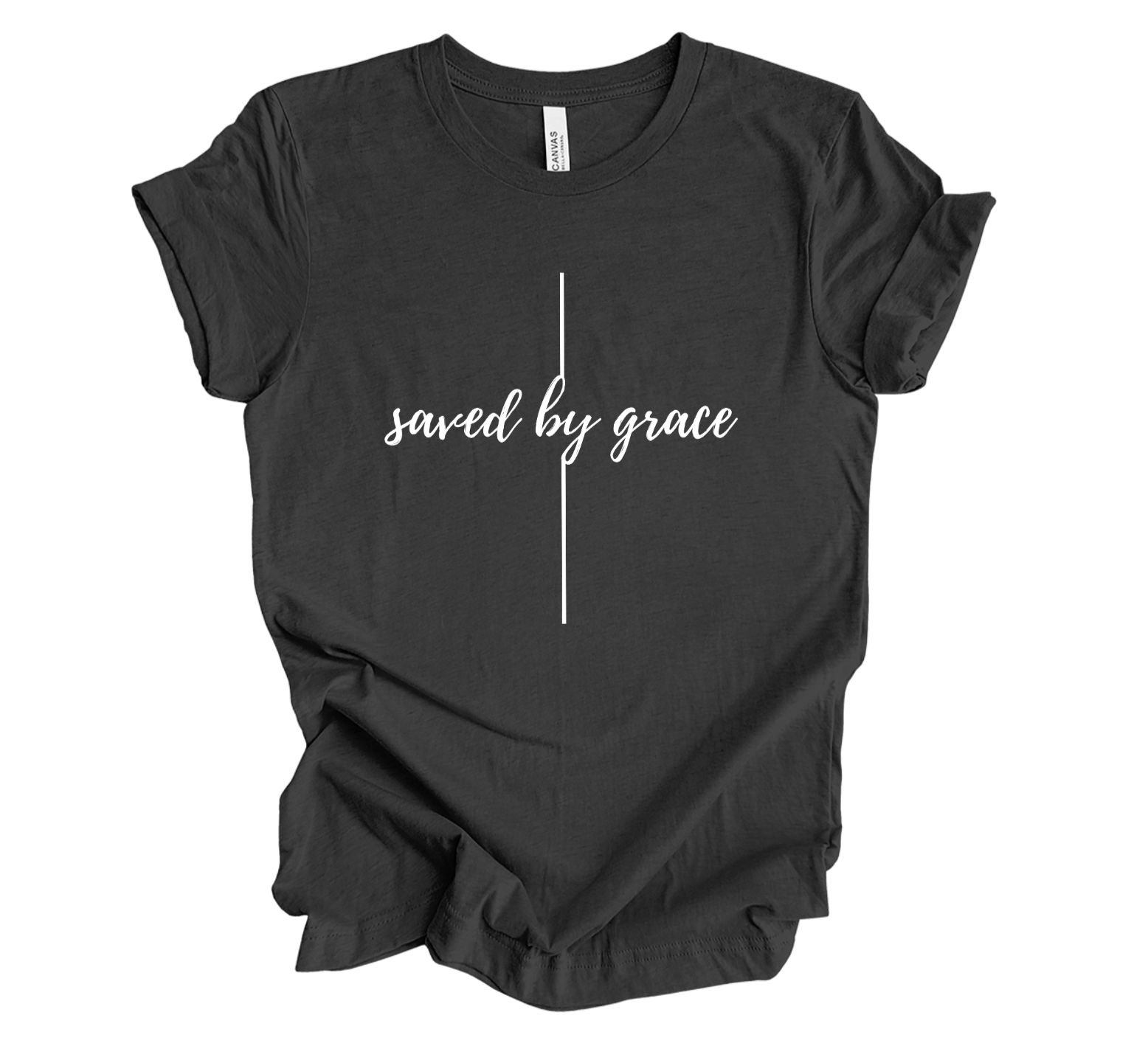 Faith-inspired Tee- "Saved by Grace-Cross"
