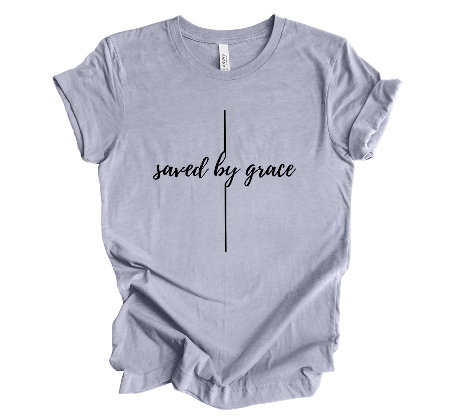 Faith-inspired Tee- "Saved by Grace-Cross"