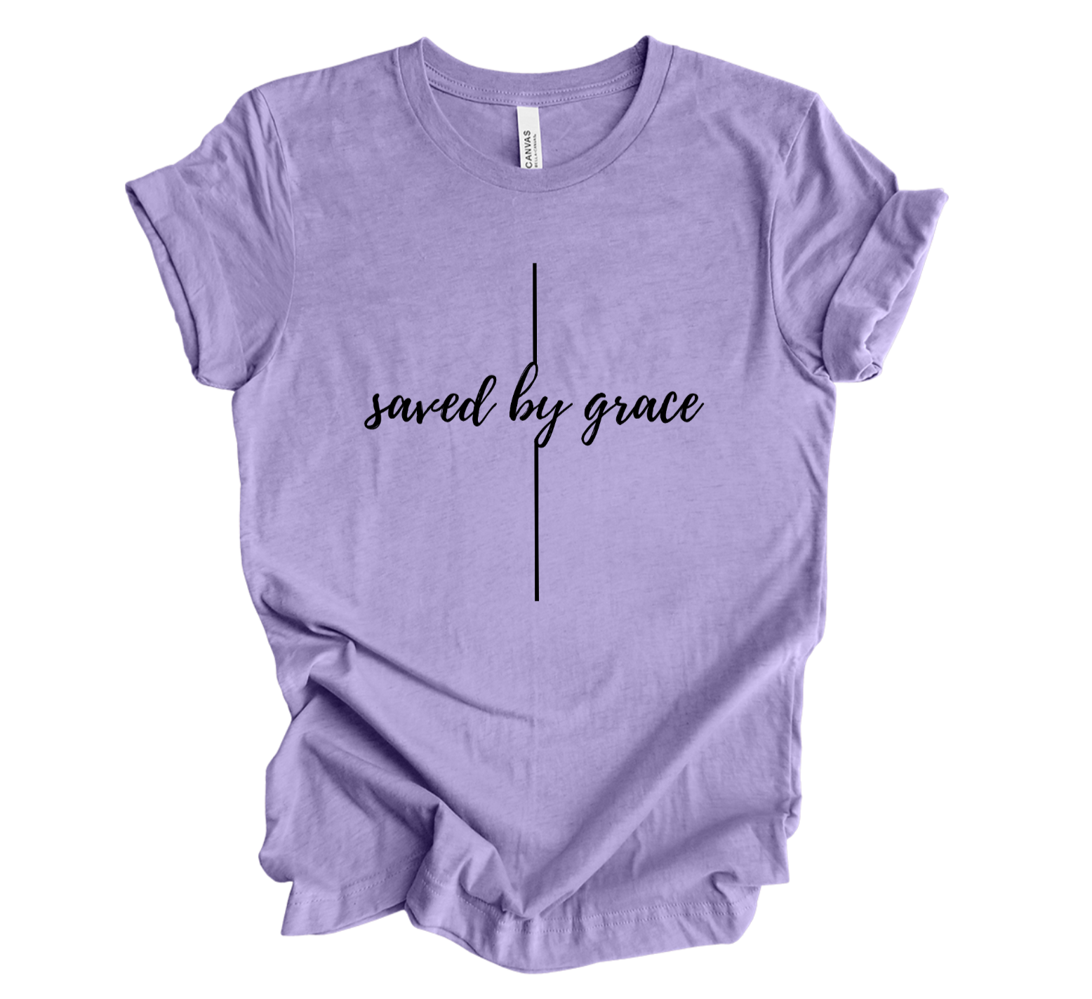 Faith-inspired Tee- "Saved by Grace-Cross"