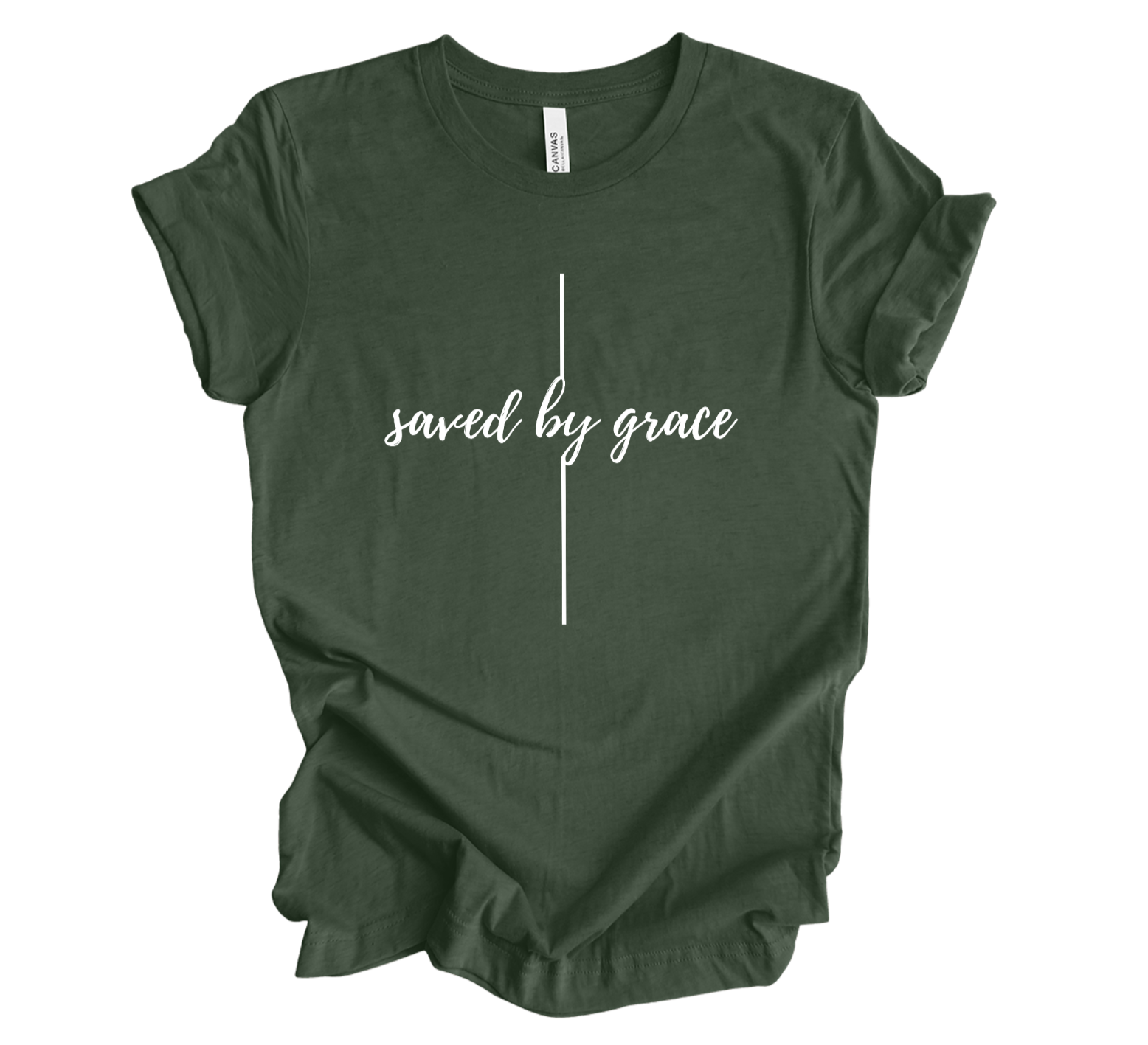 Faith-inspired Tee- "Saved by Grace-Cross"