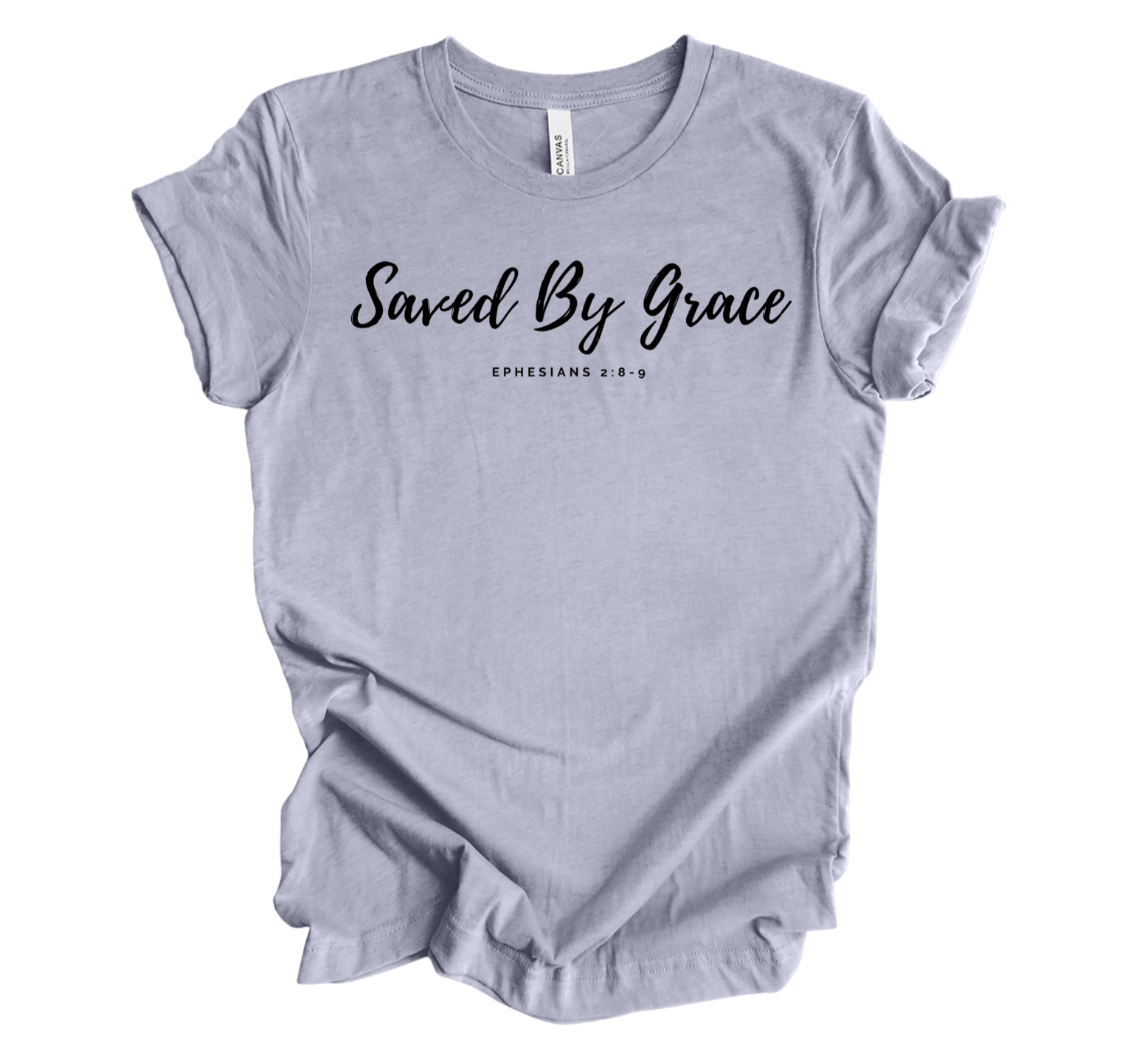 Faith-inspired Tee- "Saved by Grace-Eph.2:8-9"