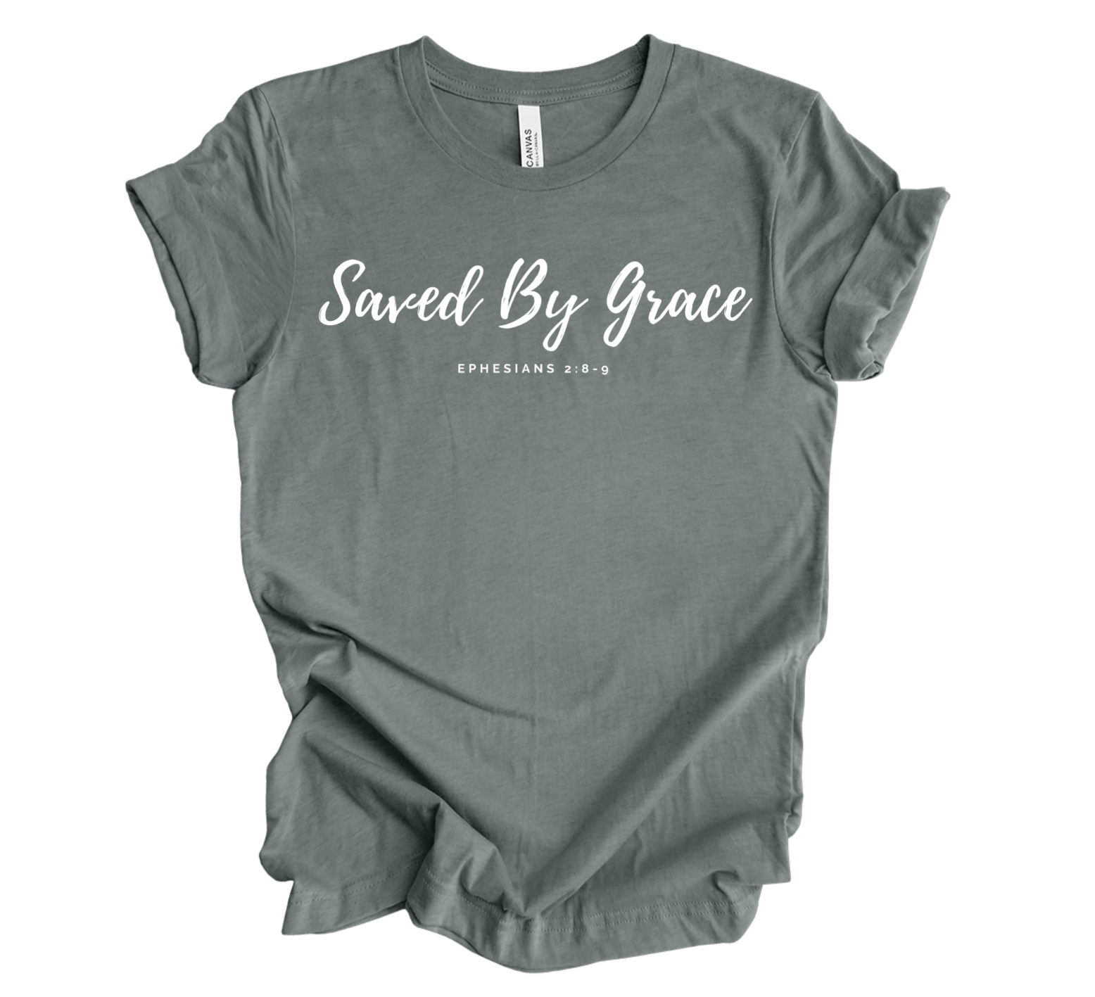 Faith-inspired Tee- "Saved by Grace-Eph.2:8-9"